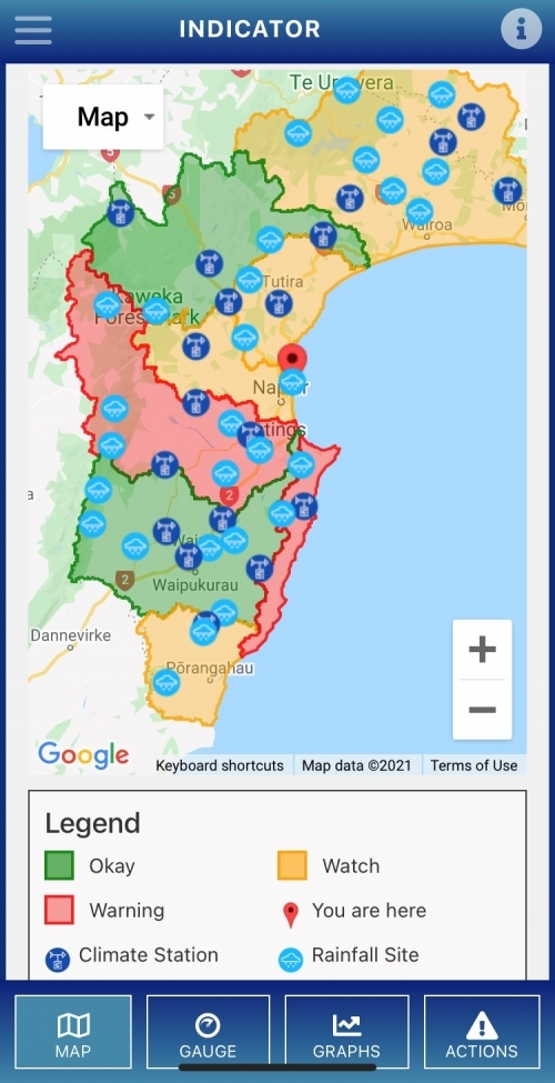 A first in New Zealand - the drought indicator app developed by the Hawke's Bay Regional Council. Photo / Supplied