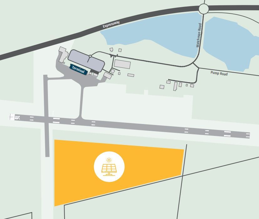 The site of the proposed solar panel farm to the west of the airport's runway. Photo / Supplied