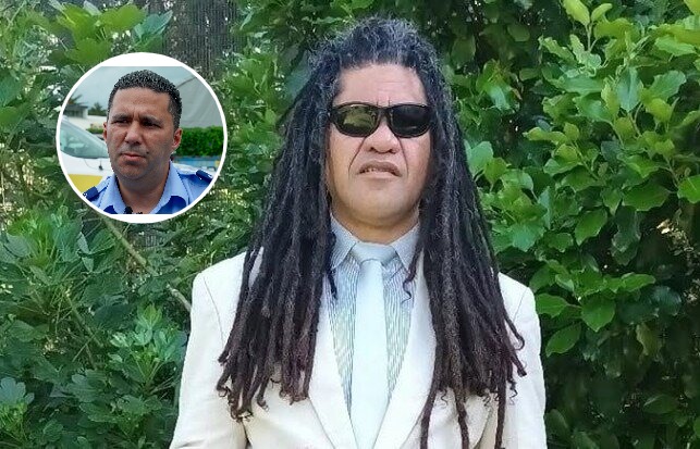 Senior Sergeant Clem Armstrong (inset) tackled Taniora Peri to the ground while he was holding a machete and meat cleaver.