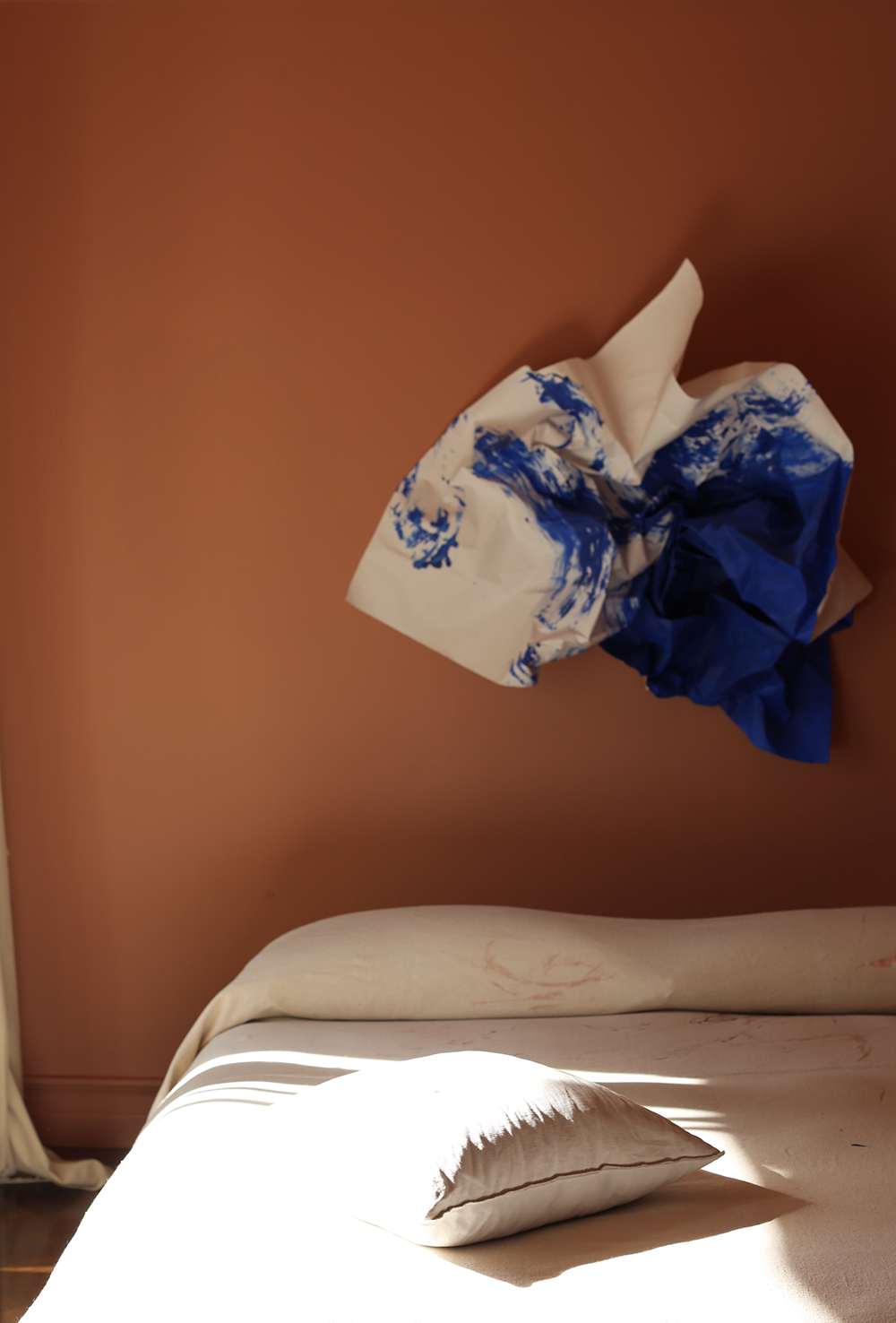 A bedroom at The Penthouse. “People ask, ‘Do you actually live like this, do you sleep on that bed?’ and the answer is ‘Yes’.” Photo / Hōne Naera Scott