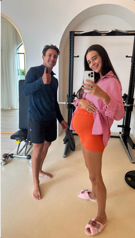 Jaimee training at home with Studio Box's Dwayne Roswell. Photo / Instagram Stories, @Jaimee