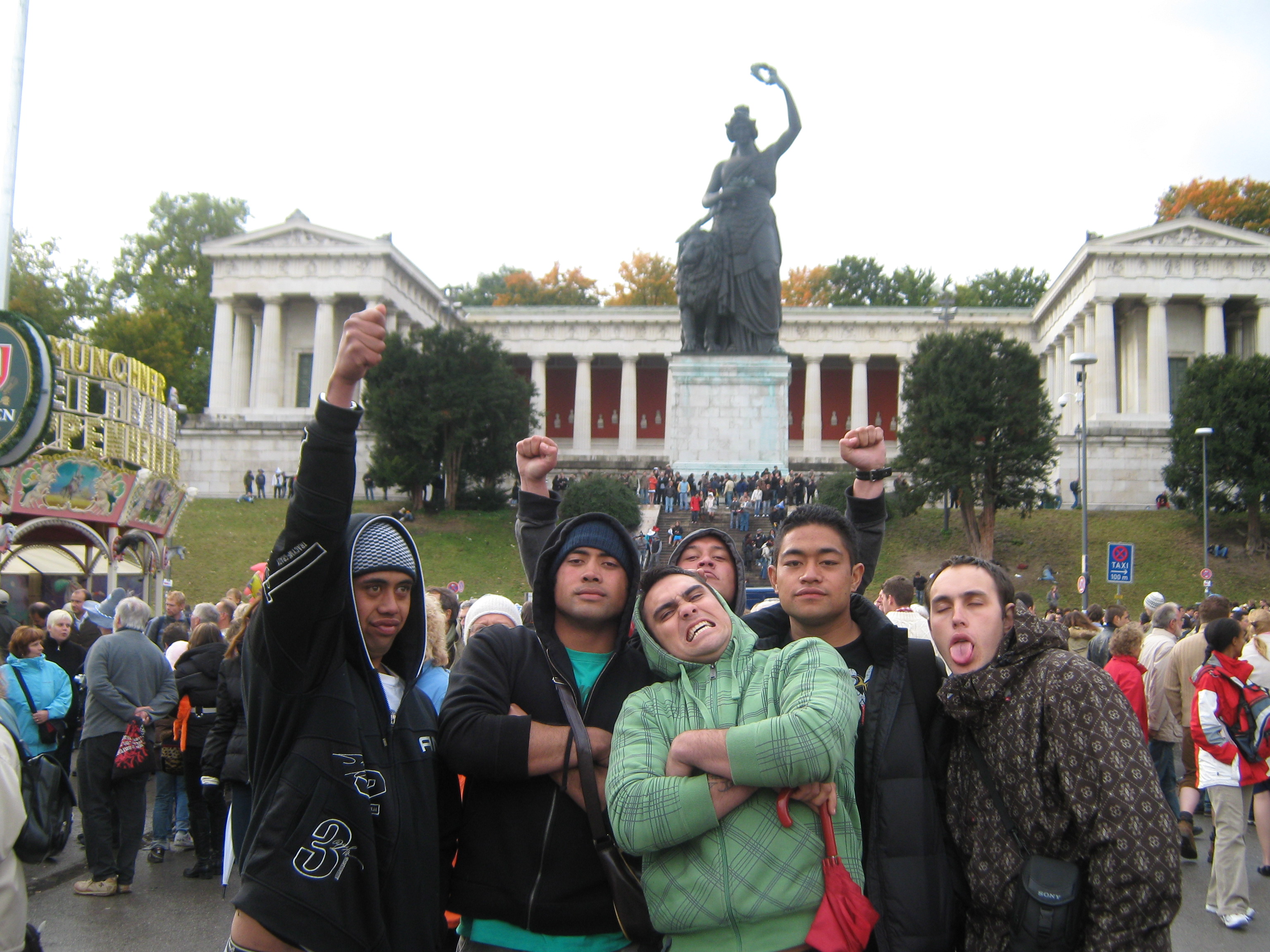 Shane Anderson (far right) goofing around with fellow 2/1 infantrymen after training in Germany.