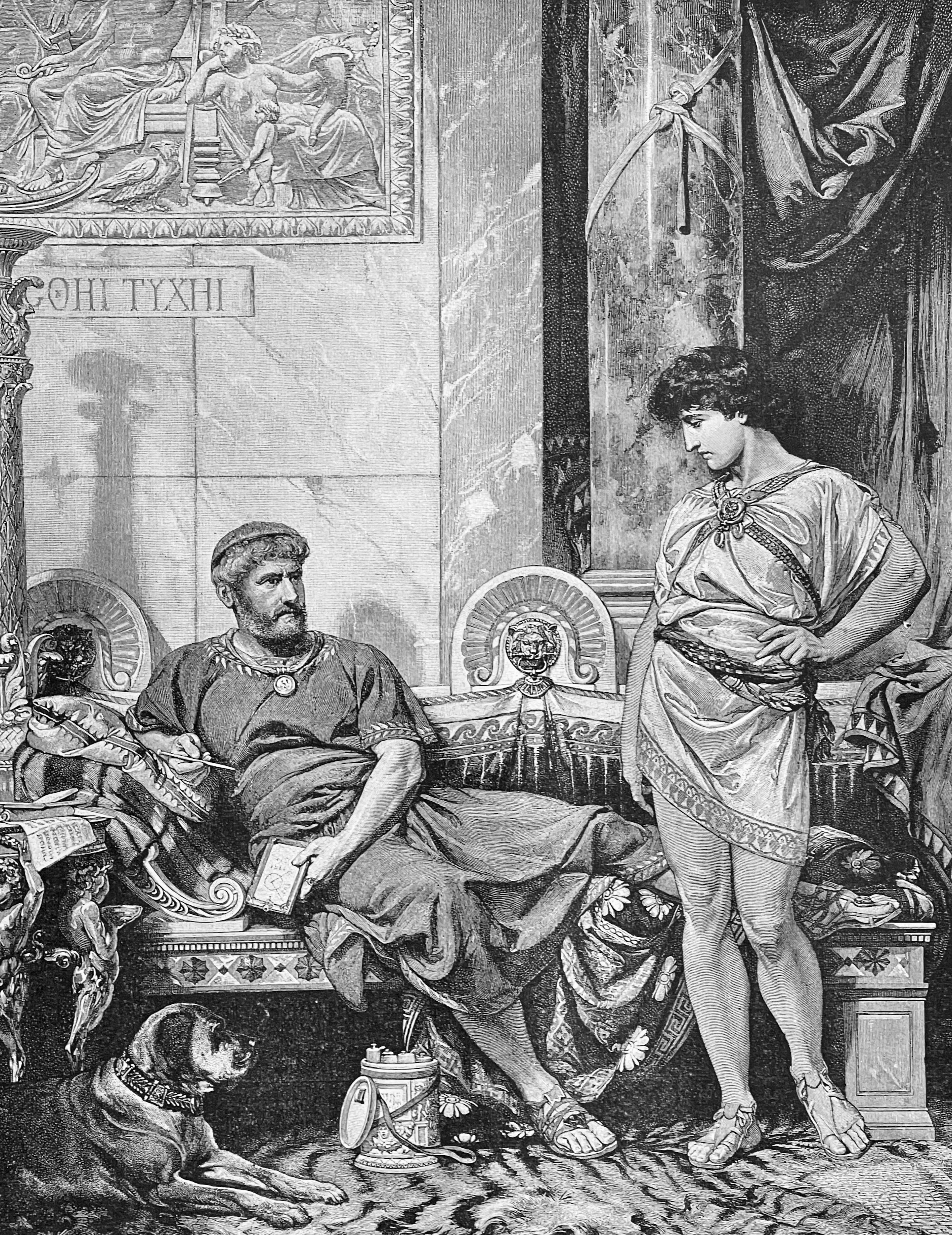 The Emperor Hadrian with Antinous (19th-century illustration). Photo / Getty Images