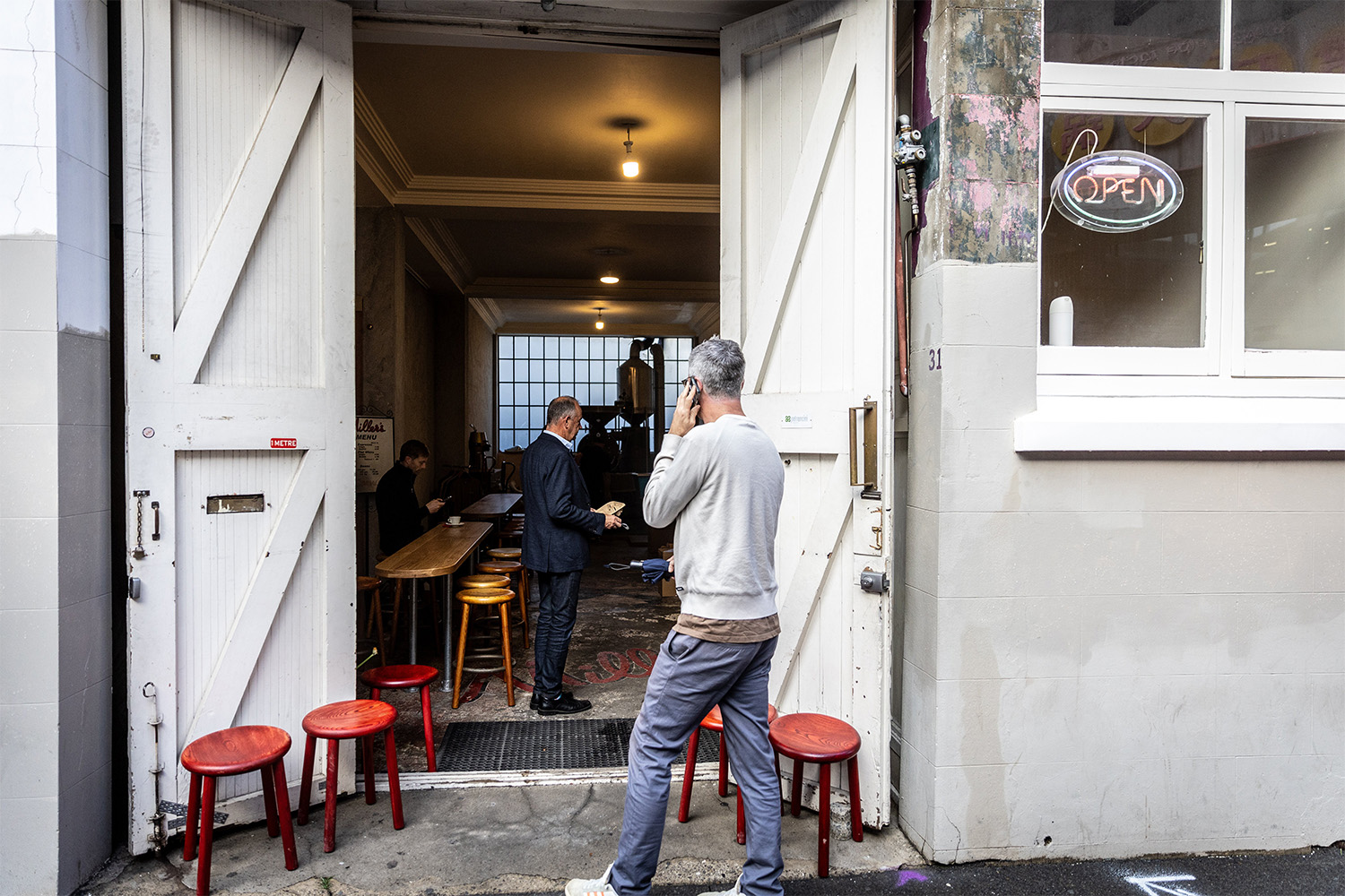 Customers await their drinks at Miller's Coffee. Photo / Michael Craig