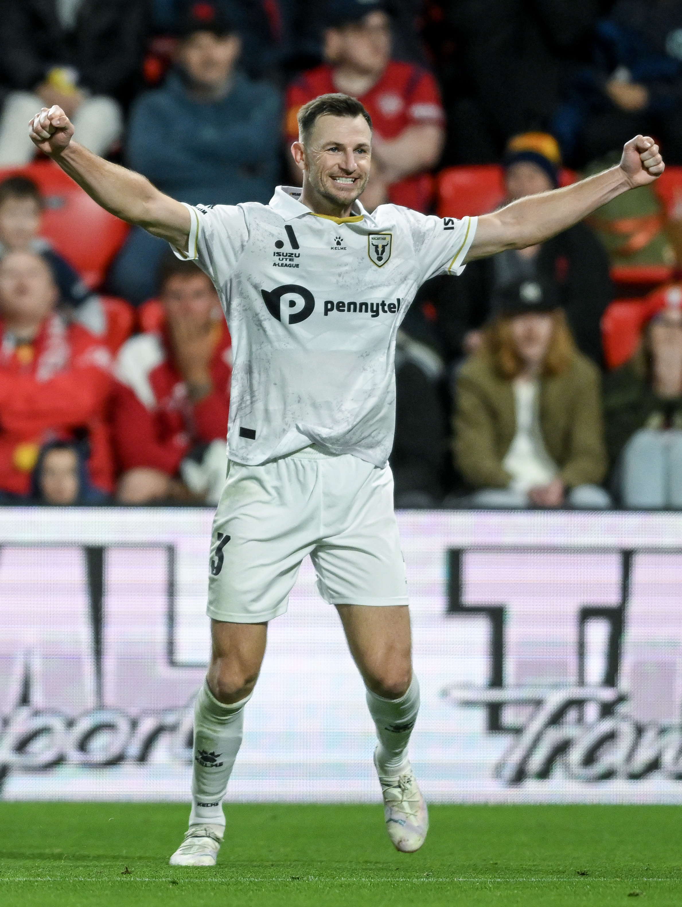 Tommy Smith celebrates for Macarthur FC. Photo / Getty Images
