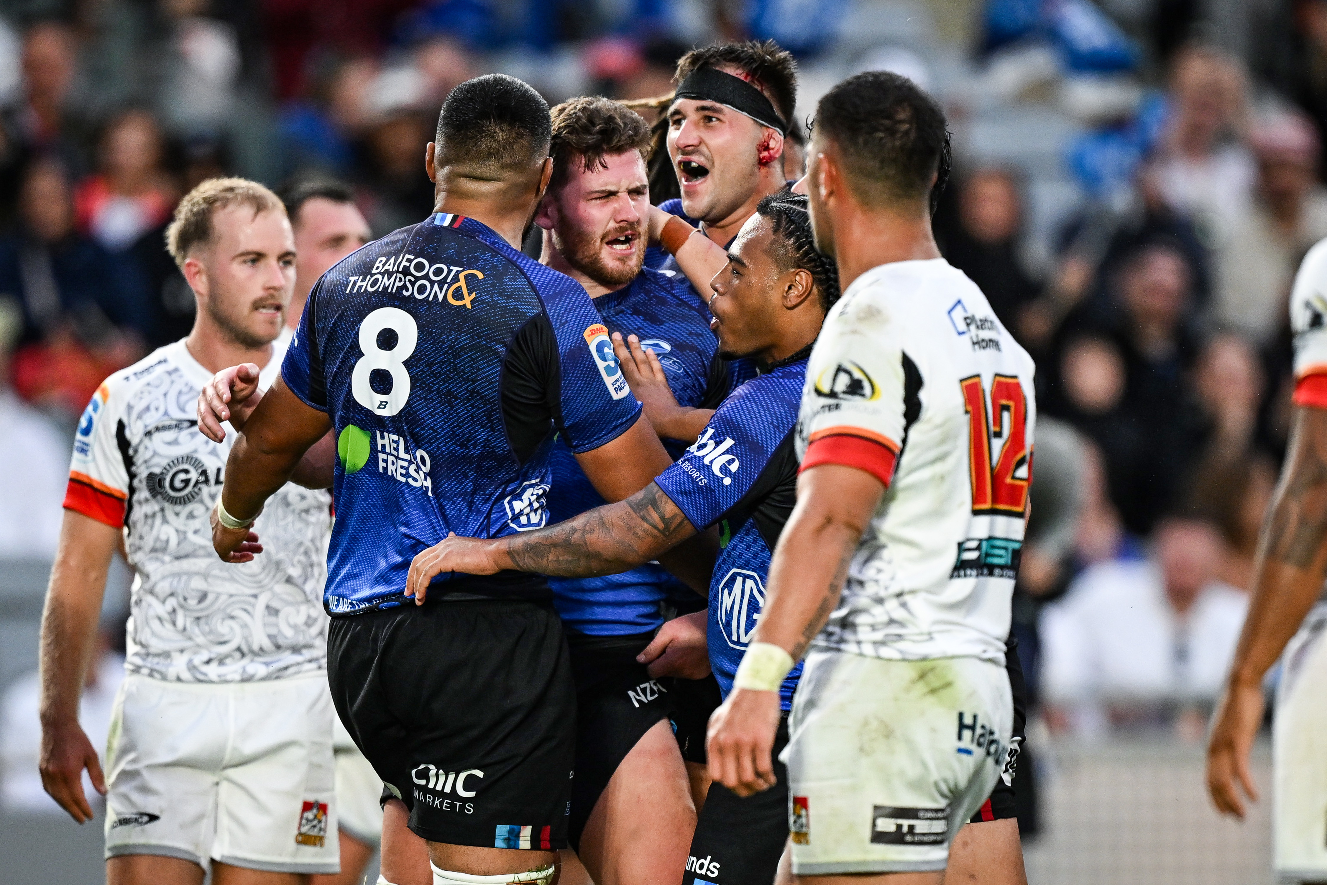 Dalton Papali'i celebrates his try against the Chiefs. Photo / Photosport