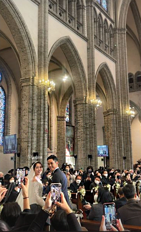 Lydia Ko and Chung Jun got married at Myeongdong Cathedral in central Seoul. Photo / Supplied
