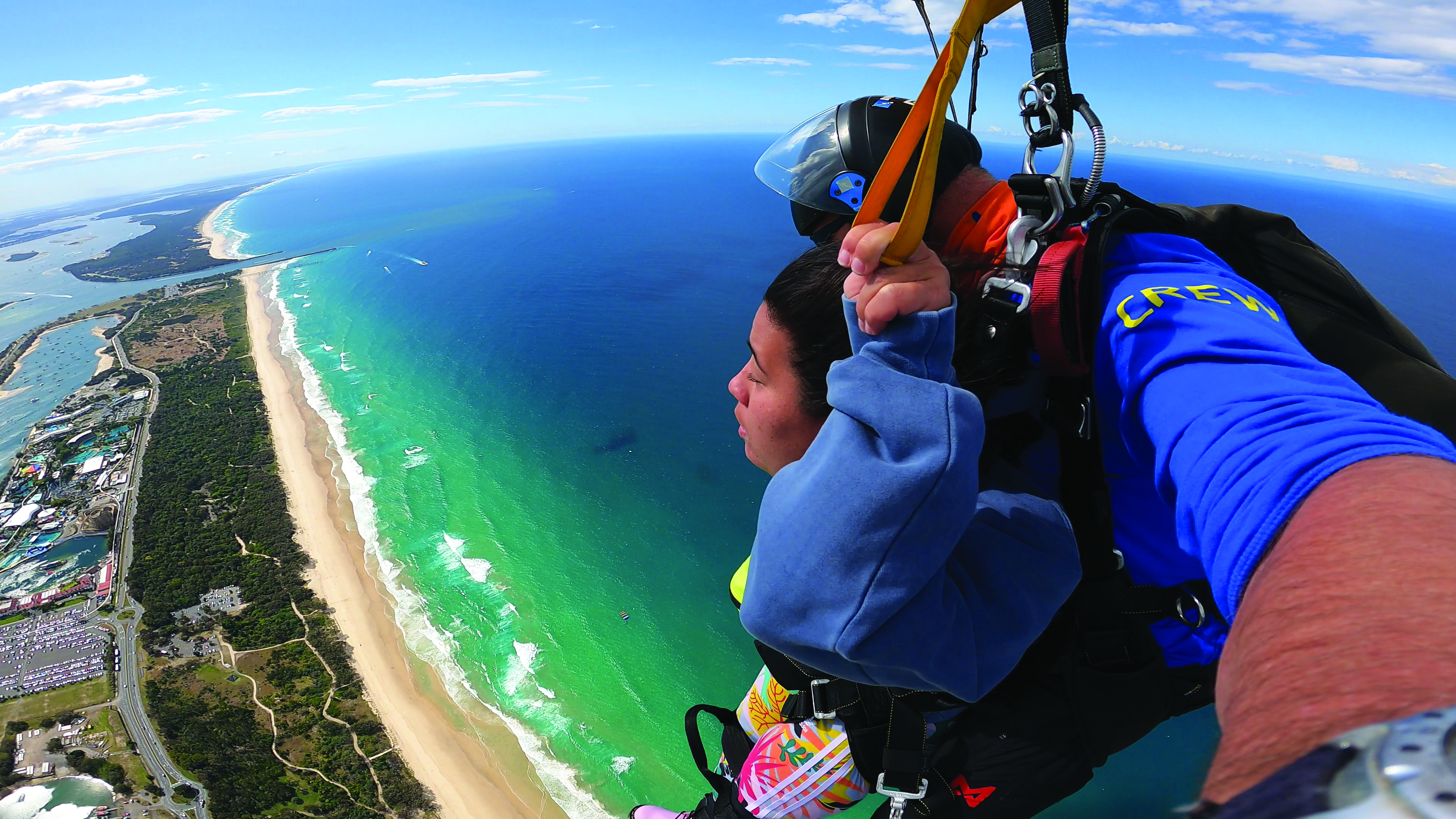 Marlena Katene skydiving over the Gold Coast. Photo / Marlena Katene