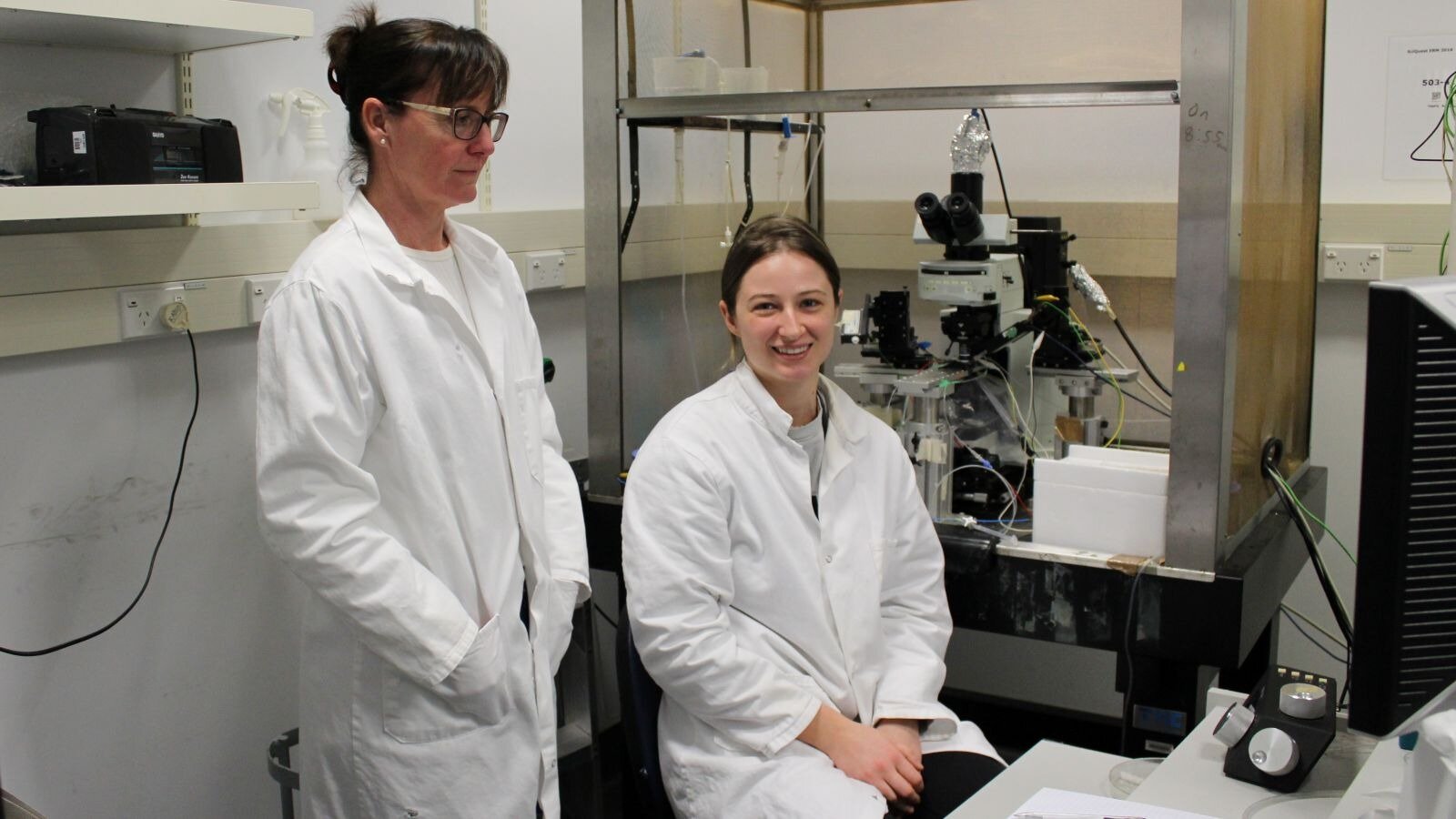 University of Auckland Physiology Professor Johanna Montgomery and PhD student Zoe Mills. Photo Supplied
