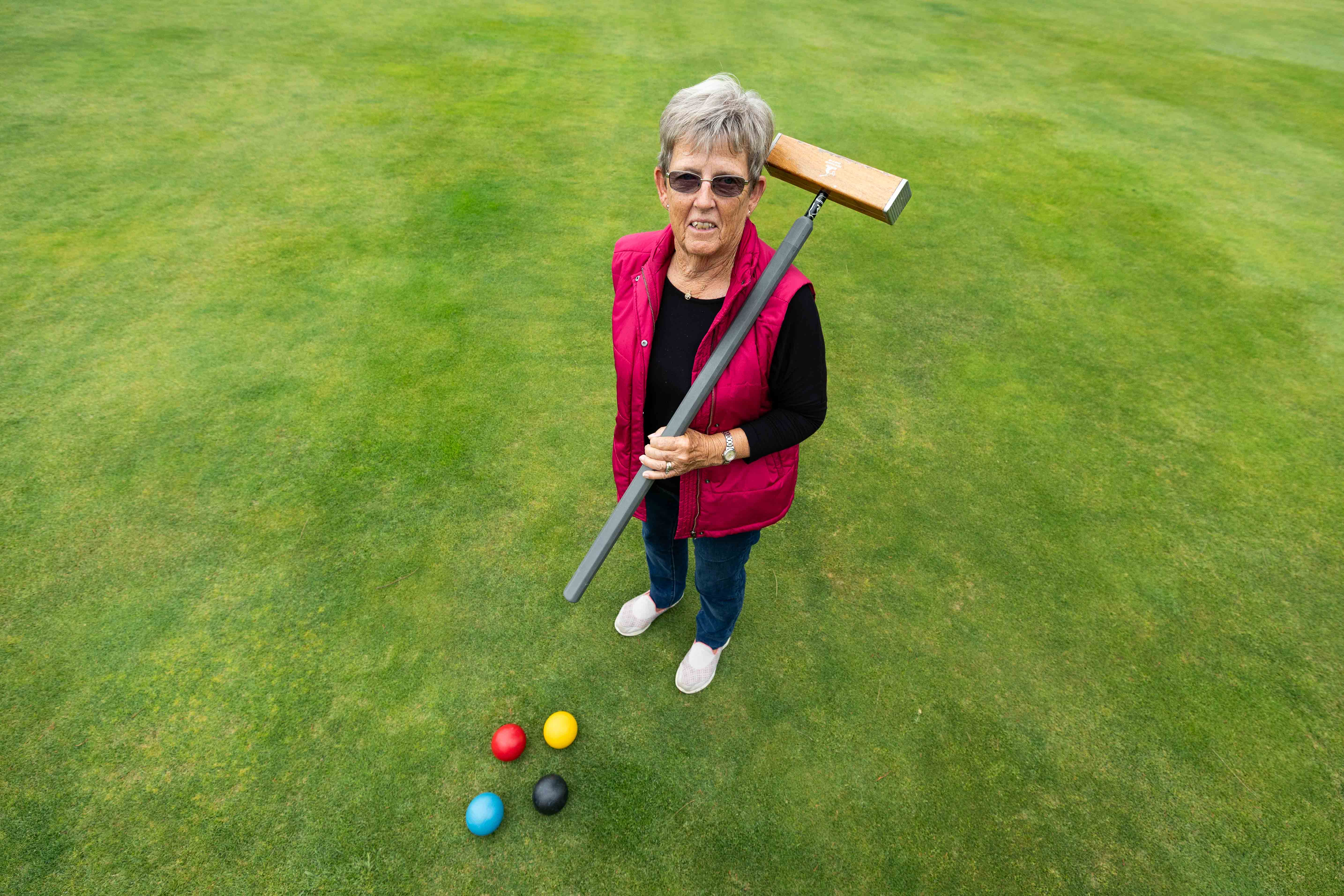 Tauranga Croquet Club president Gretchen Benvie says the club does its own maintenance. Photo / Alex Cairns