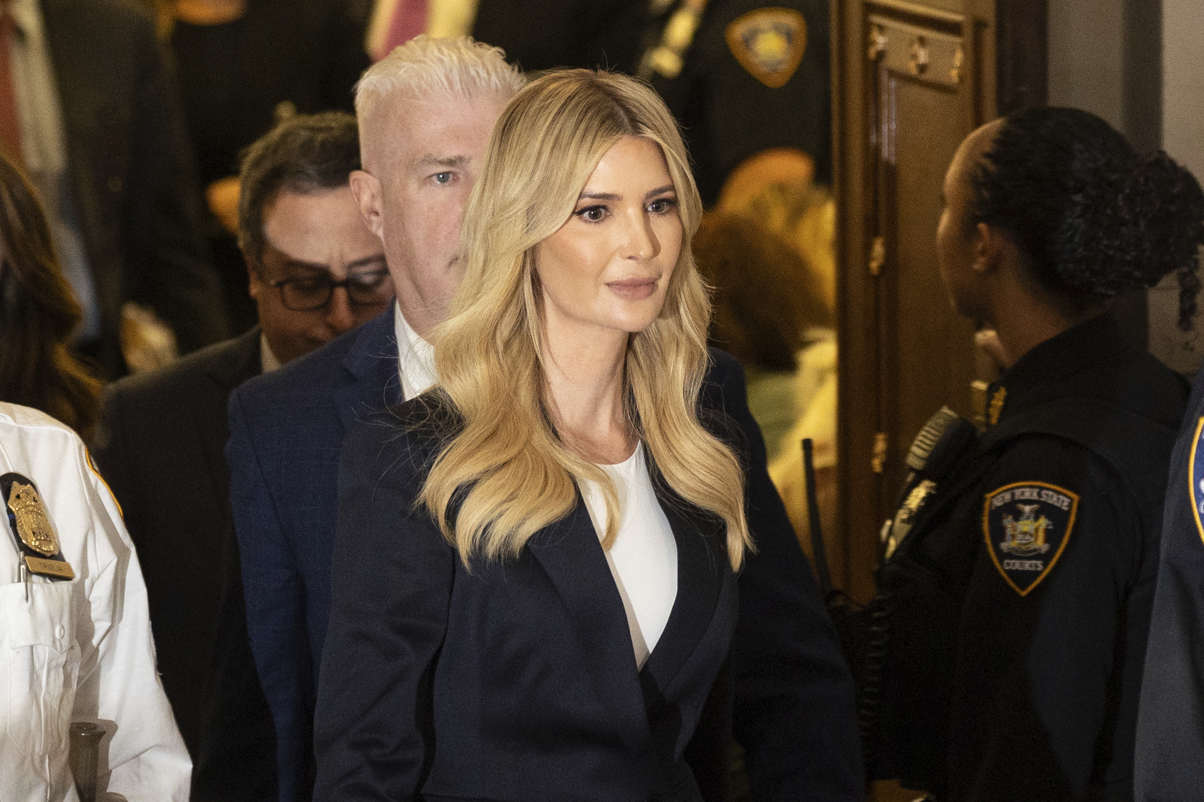Ivanka Trump exits the courtroom during the civil fraud trial against her father Donald Trump at New York Supreme Court. Photo / AP