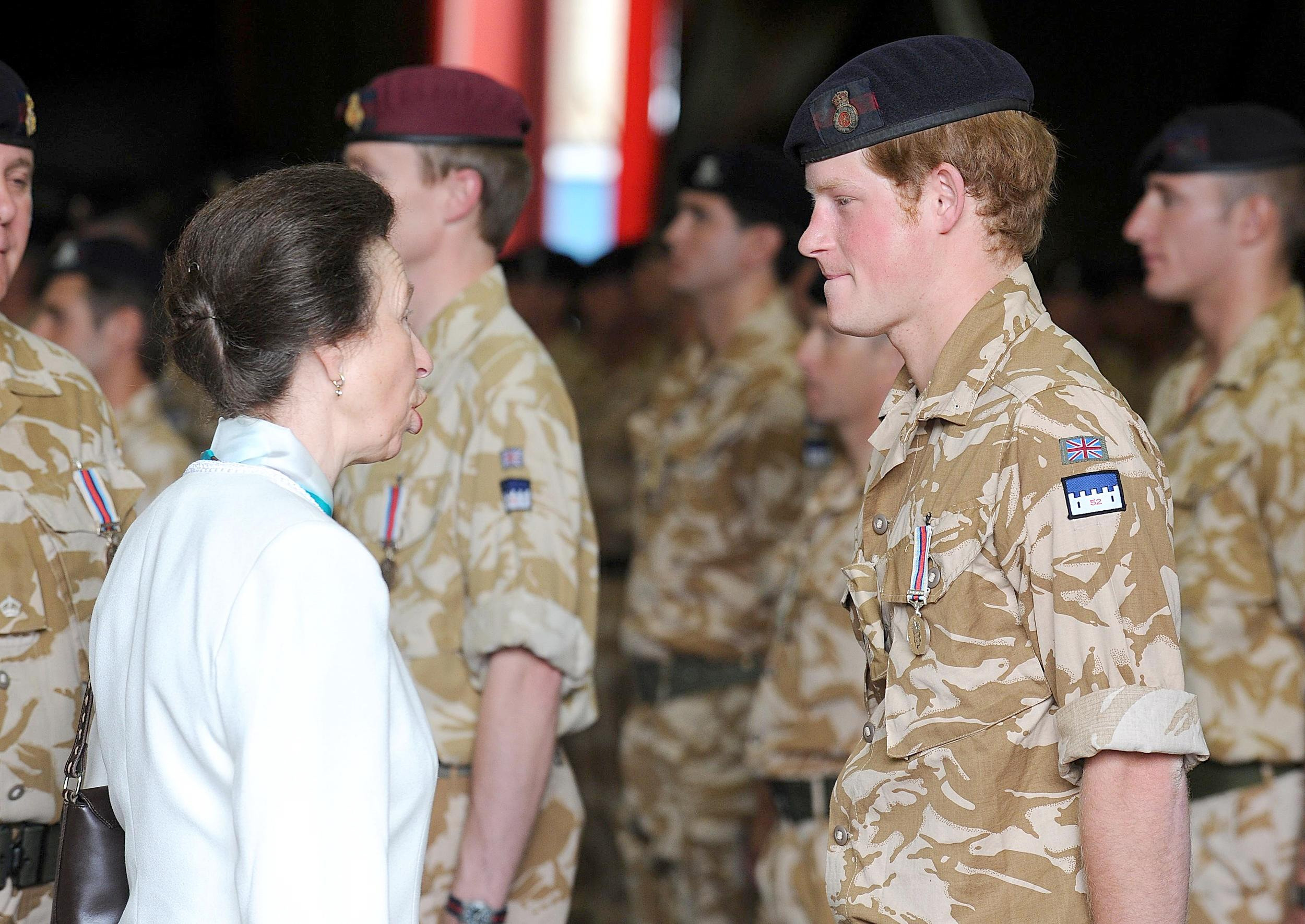 Prince Harry with Princess Anne before receiving his campaign medal for service in Afghanistan. Photo / Getty Images