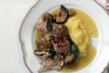 Smoked ham hock, mushrooms, sage and polenta-image