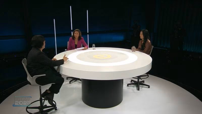 Nanaia Mahuta and Hana-Rāwhiti Maipi-Clarke at last night's Whakaata Māori debate. Photo / Whakaata Māori