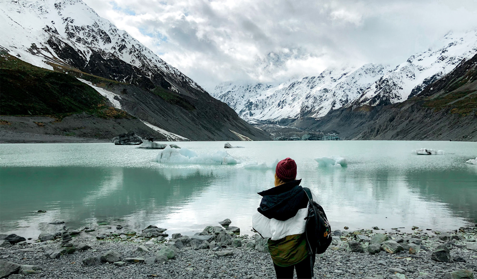The Flains check out Hooker Valley Track. Photo / The Flains Travel