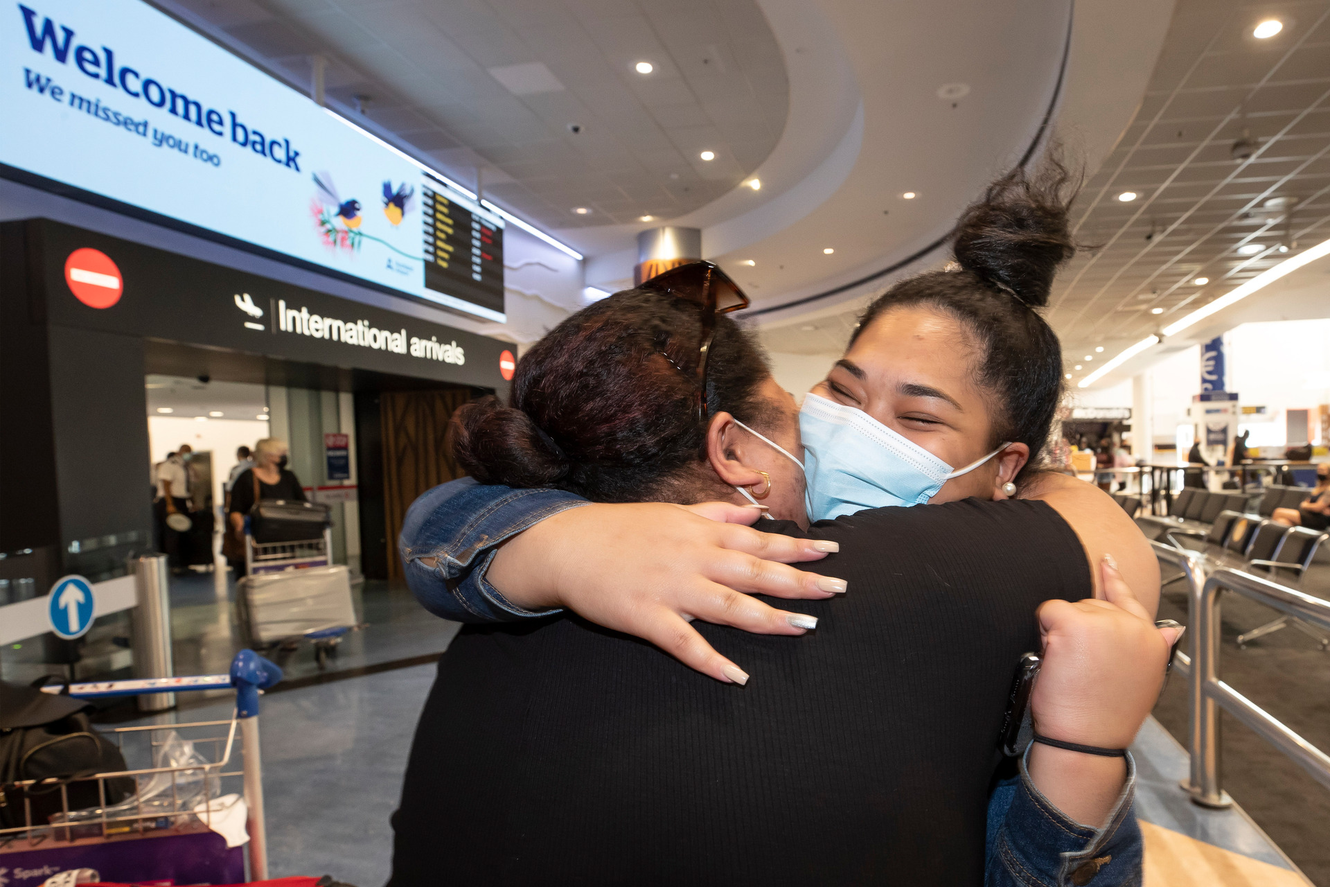 As expected there was plenty of tears, hugs and high emotion at Auckland International Airport. Photo / Brett Phibbs