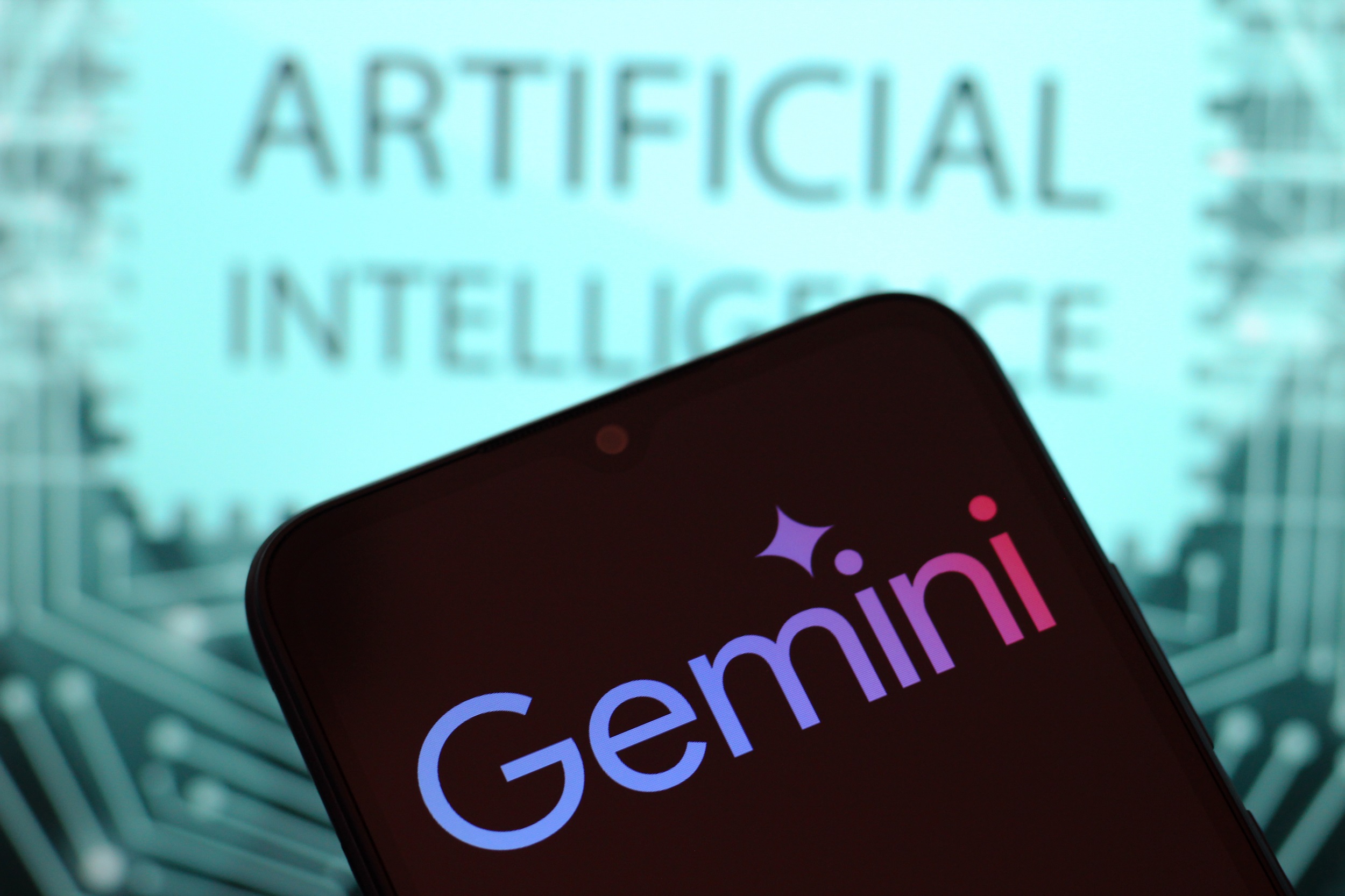 Google Gemini. Photo Illustration / Thomas Fuller/ SOPA Images / LightRocket via Getty Images