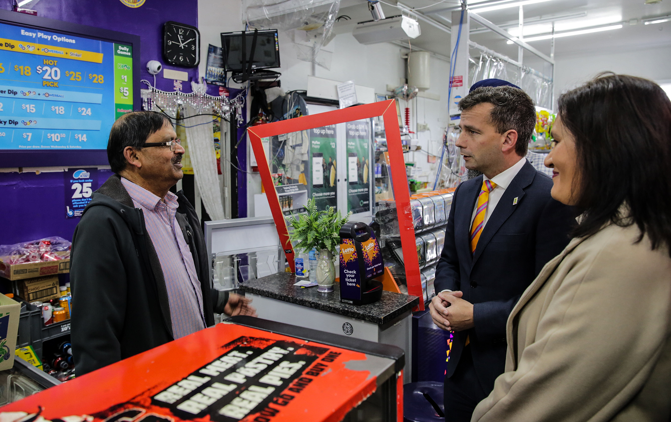 Act leader David Seymour with MP Parmjeet Parmar at the Jyotis Dairy in Mt Albert in July last year. Photo / Sylvie Whinray 