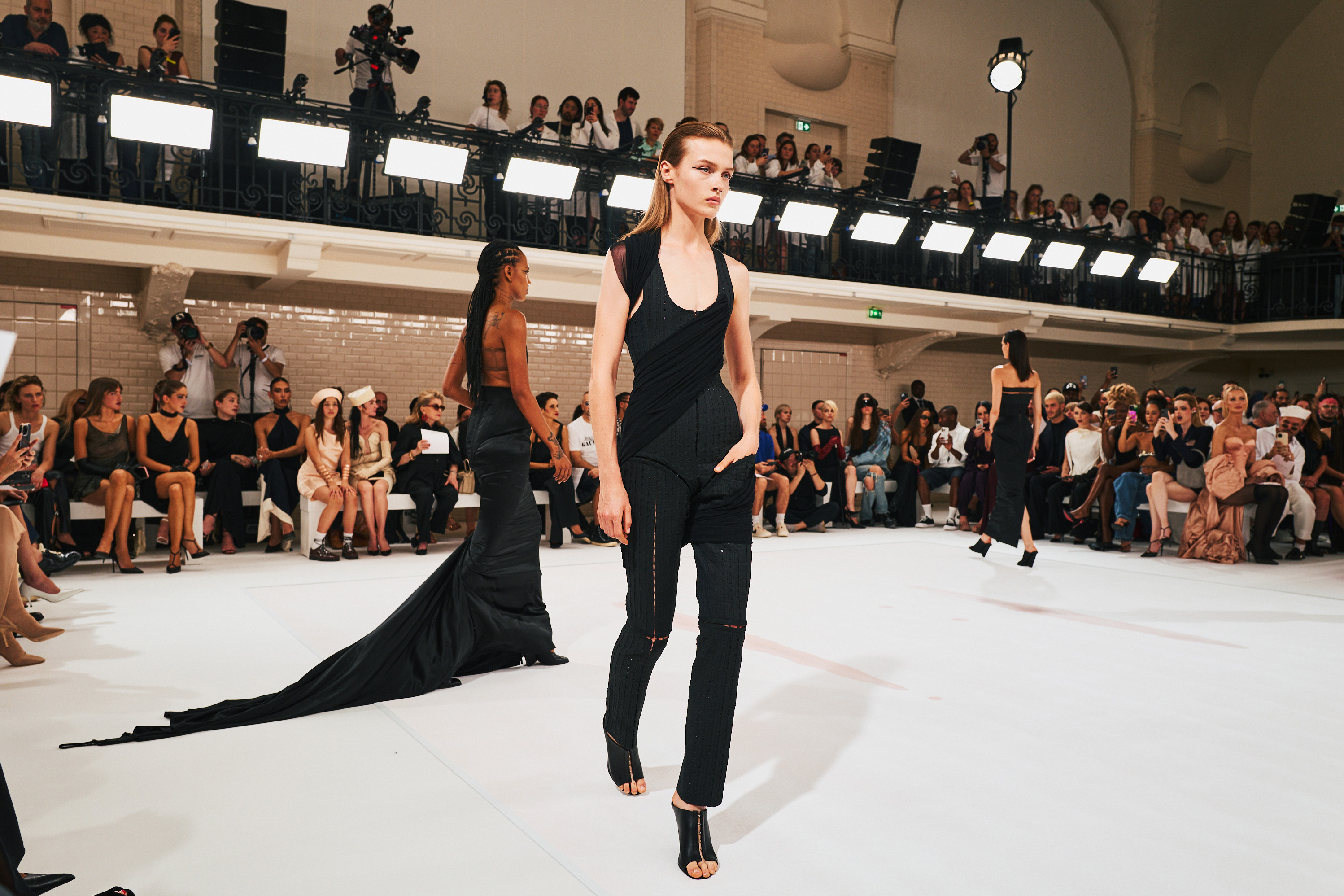 Sleek, form-fitting creations in Nicolas Di Felice’s collection. Photo / New York Times