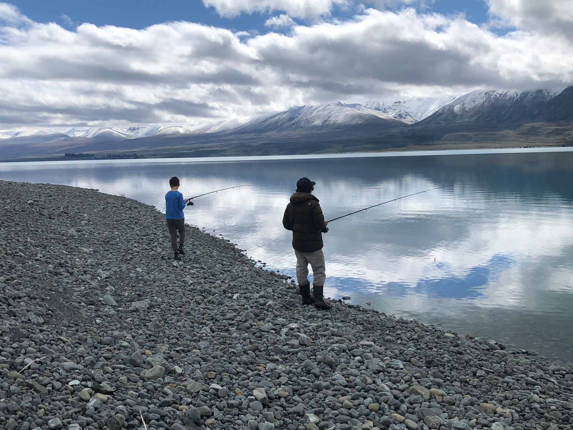 Miriyana Alexander's family enjoyed a day's fishing at the western edge of Lake Tekapo, with Brad Staley from Guide Masters. Photo / Supplied