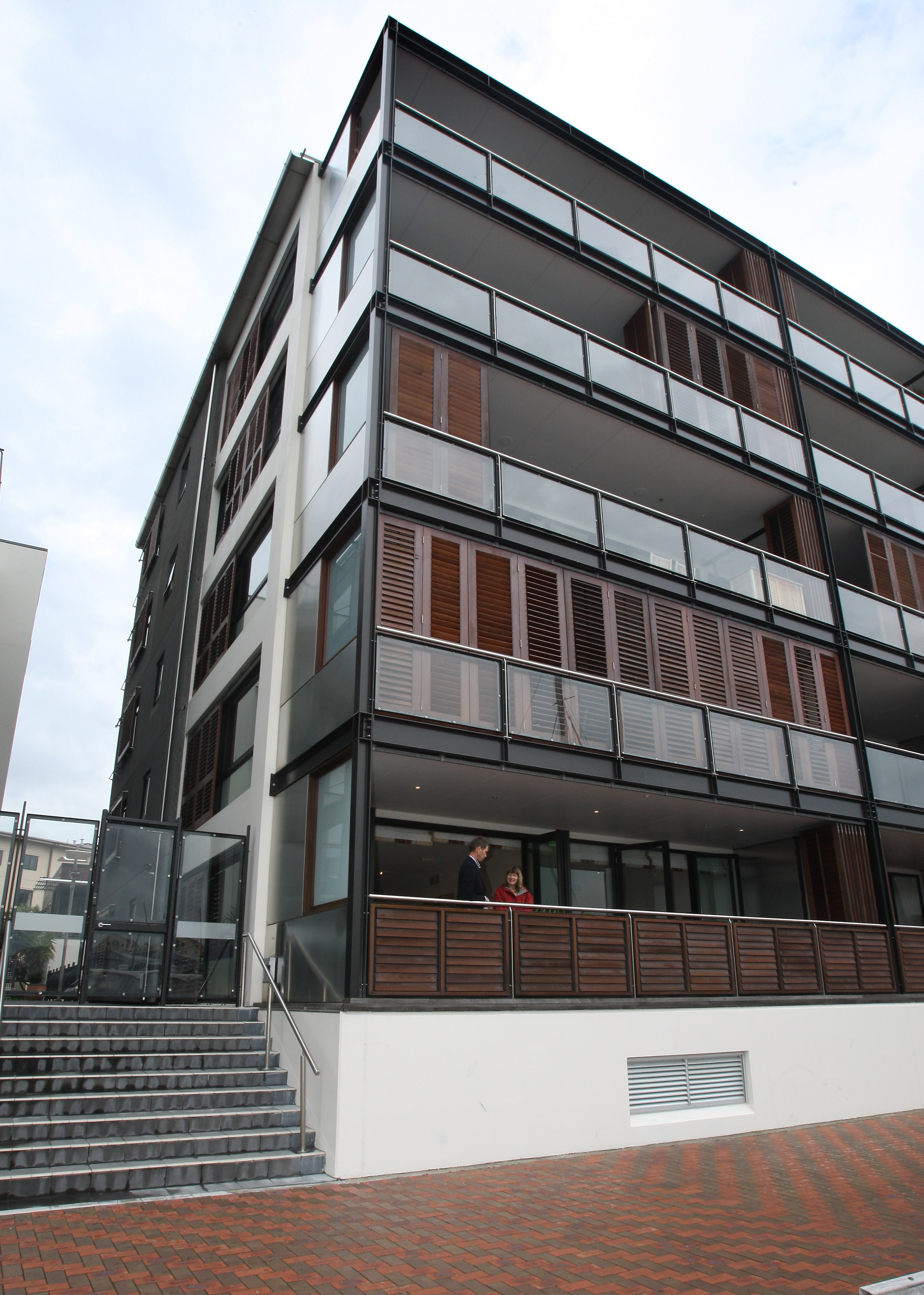 The Point apartments, 121 Customs St West faces on to Auckland's waterfront. Photo / Sandra Mu, Getty Images