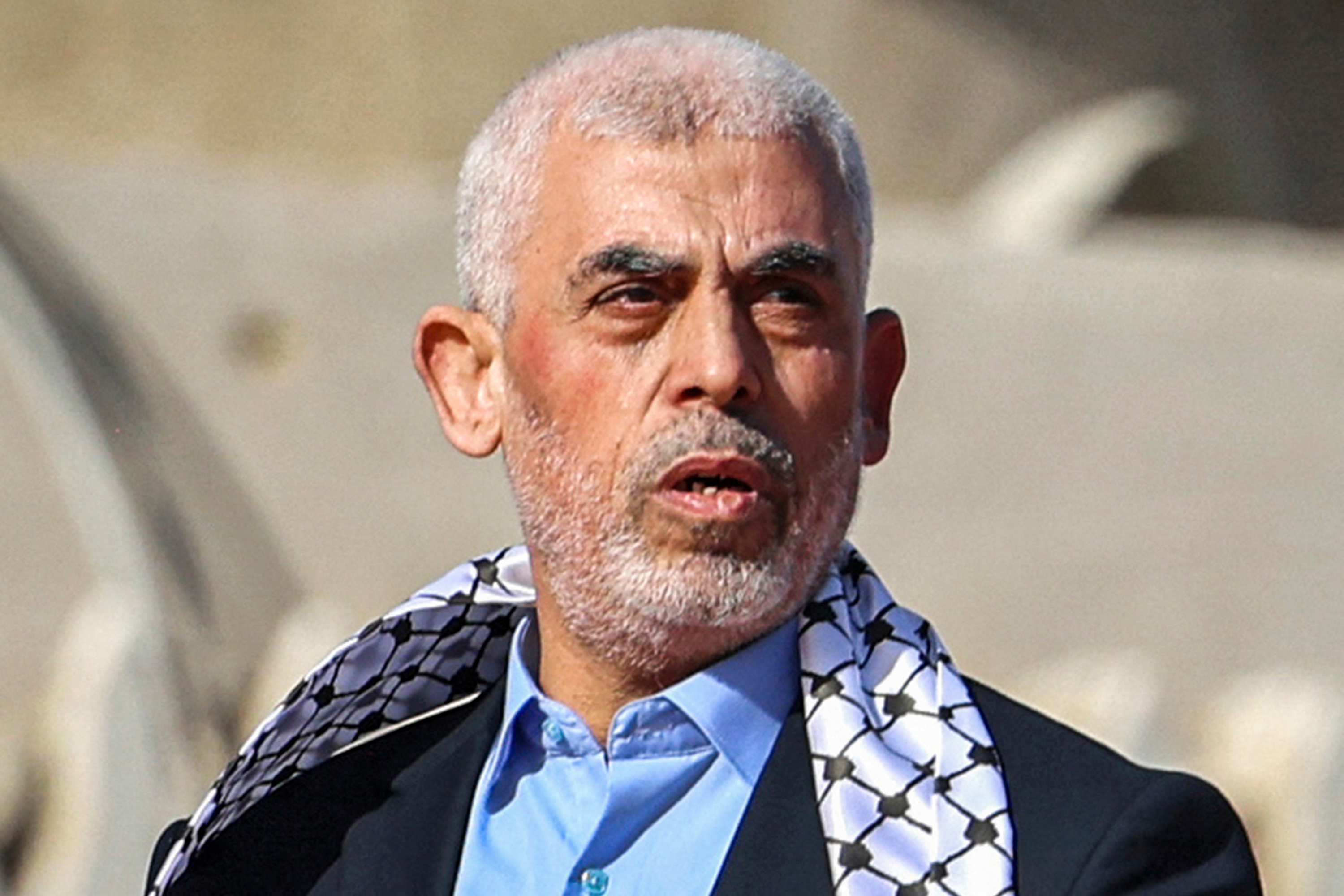 Yahya Sinwar in 2022 during a rally marking the 35th anniversary of the group's foundation in Gaza City. Photo / AFP