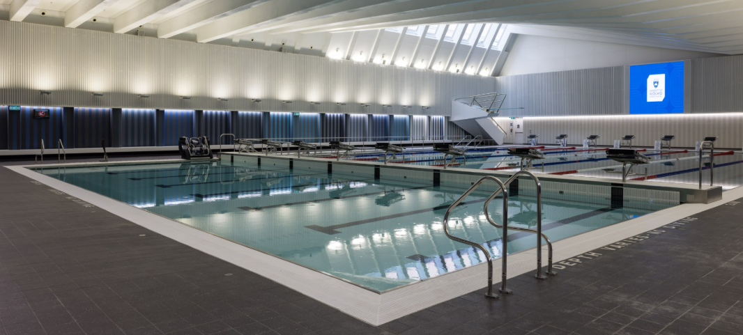 The pool complex at Auckland University's new Hiwa Recreation Centre.