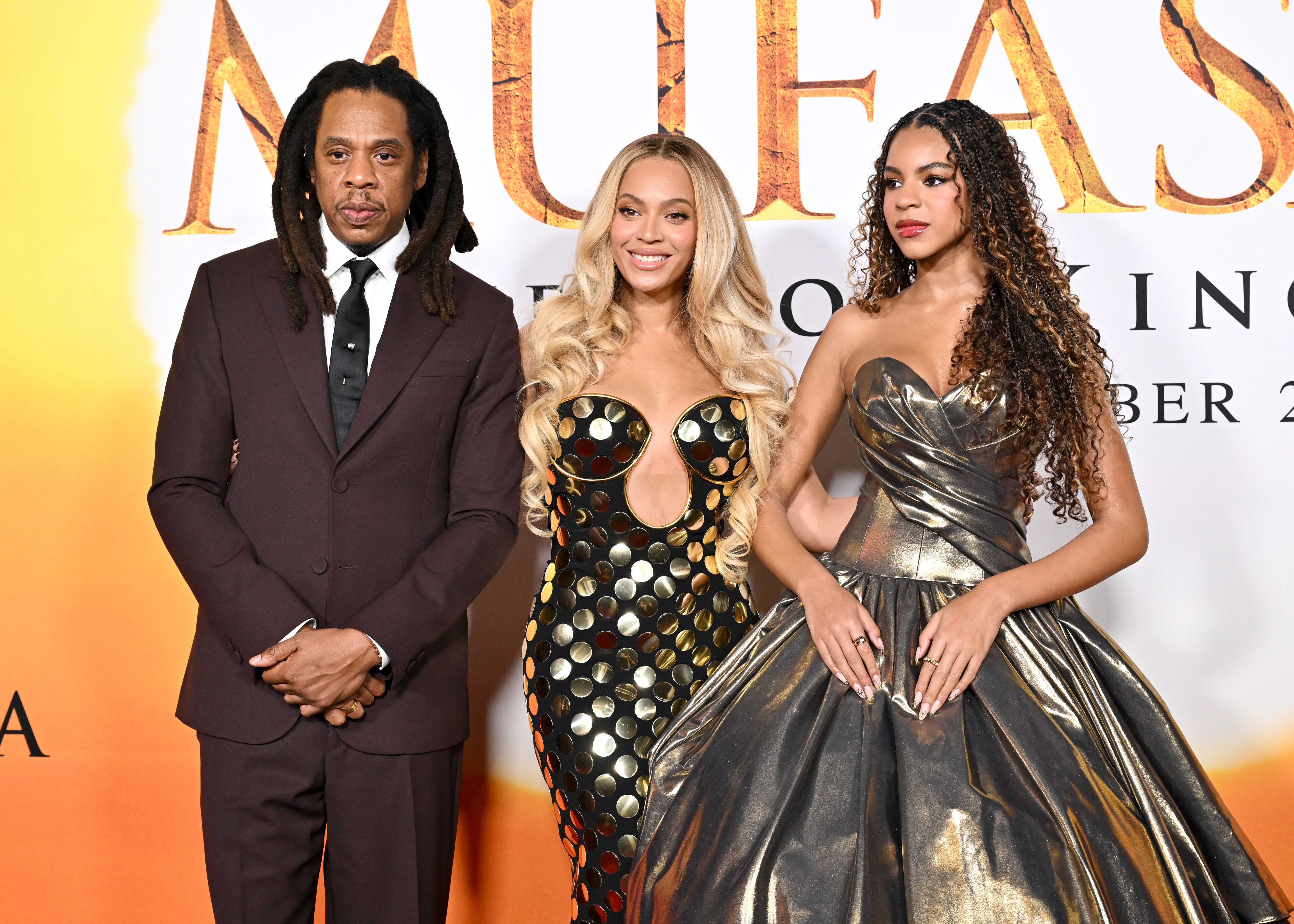 Jay-Z, Beyonce and Blue Ivy Carter attend the Los Angeles Premiere of Disney's Mufasa: The Lion King. Photo / Getty Images