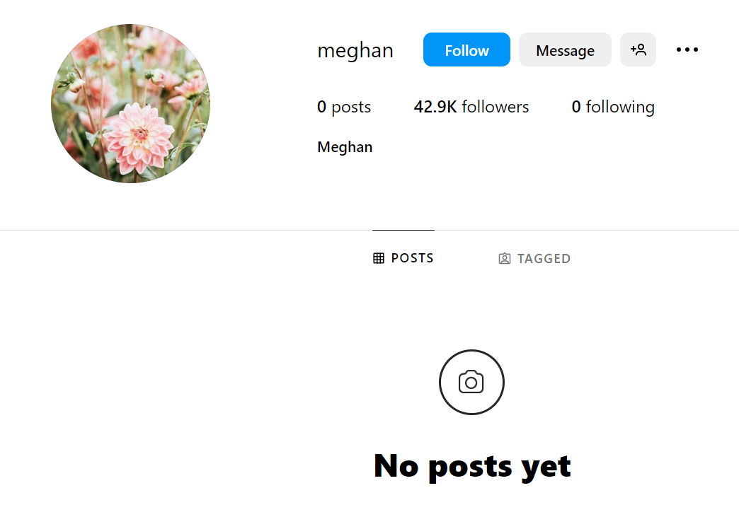Is this Meghan Markle's new Instagram profile? Photo / Instagram
