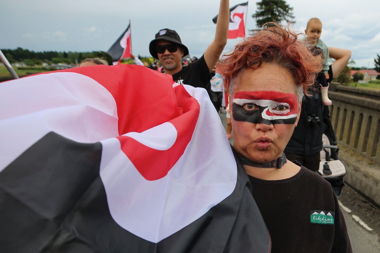 The colour of the protest. Photo / Paul Taylor