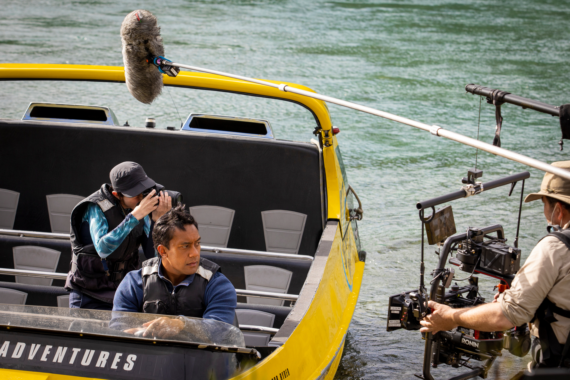 On set with Dominic Ona-Ariki in Queenstown. Photo / Supplied
