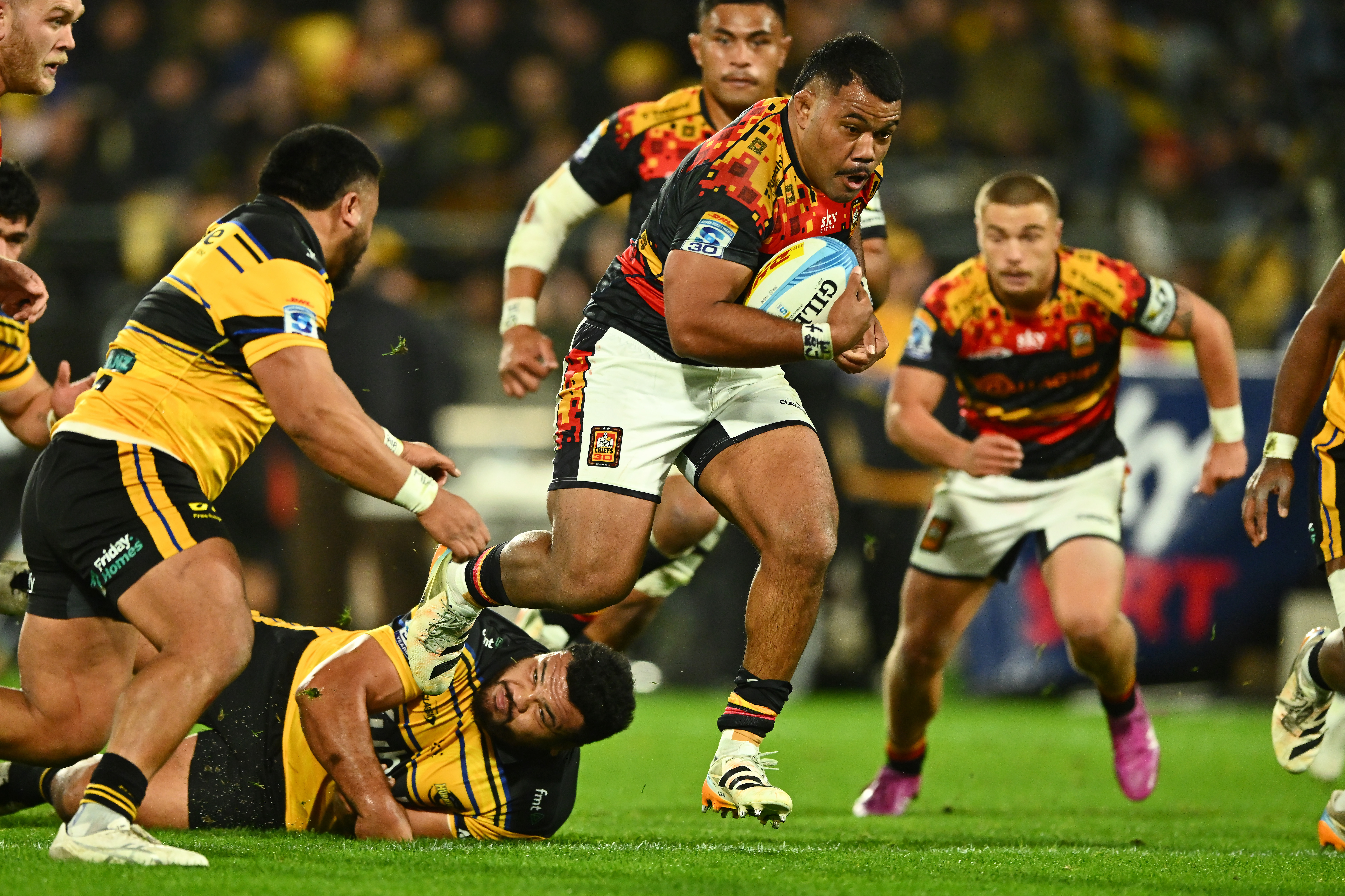 Chiefs hooker Samisoni Taukei’aho had some good carries in the loss. Photo / Photosport
