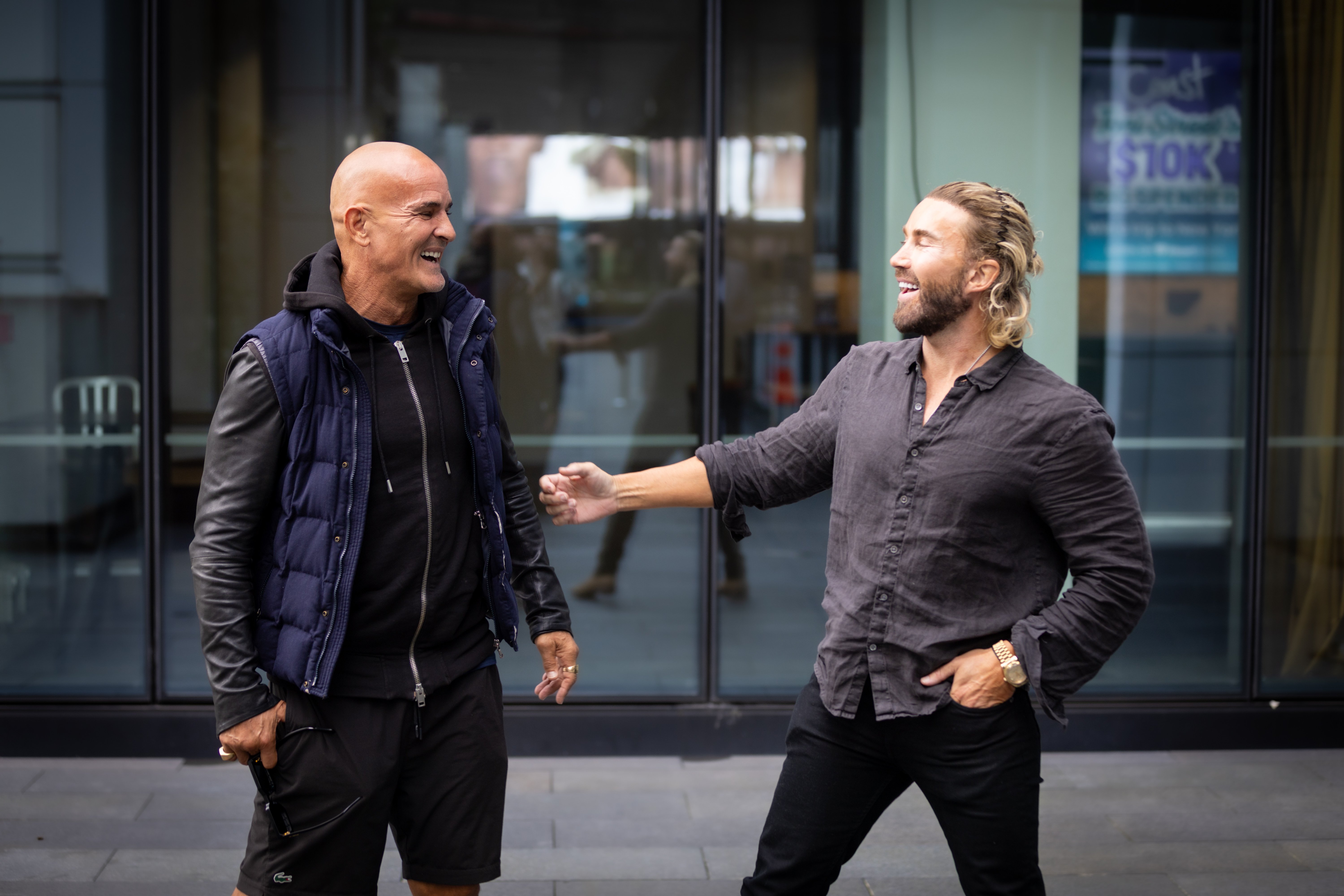 Podcasters Matthew Ridge (left) and David Ring have been back in New Zealand. Photo / Michael Craig
