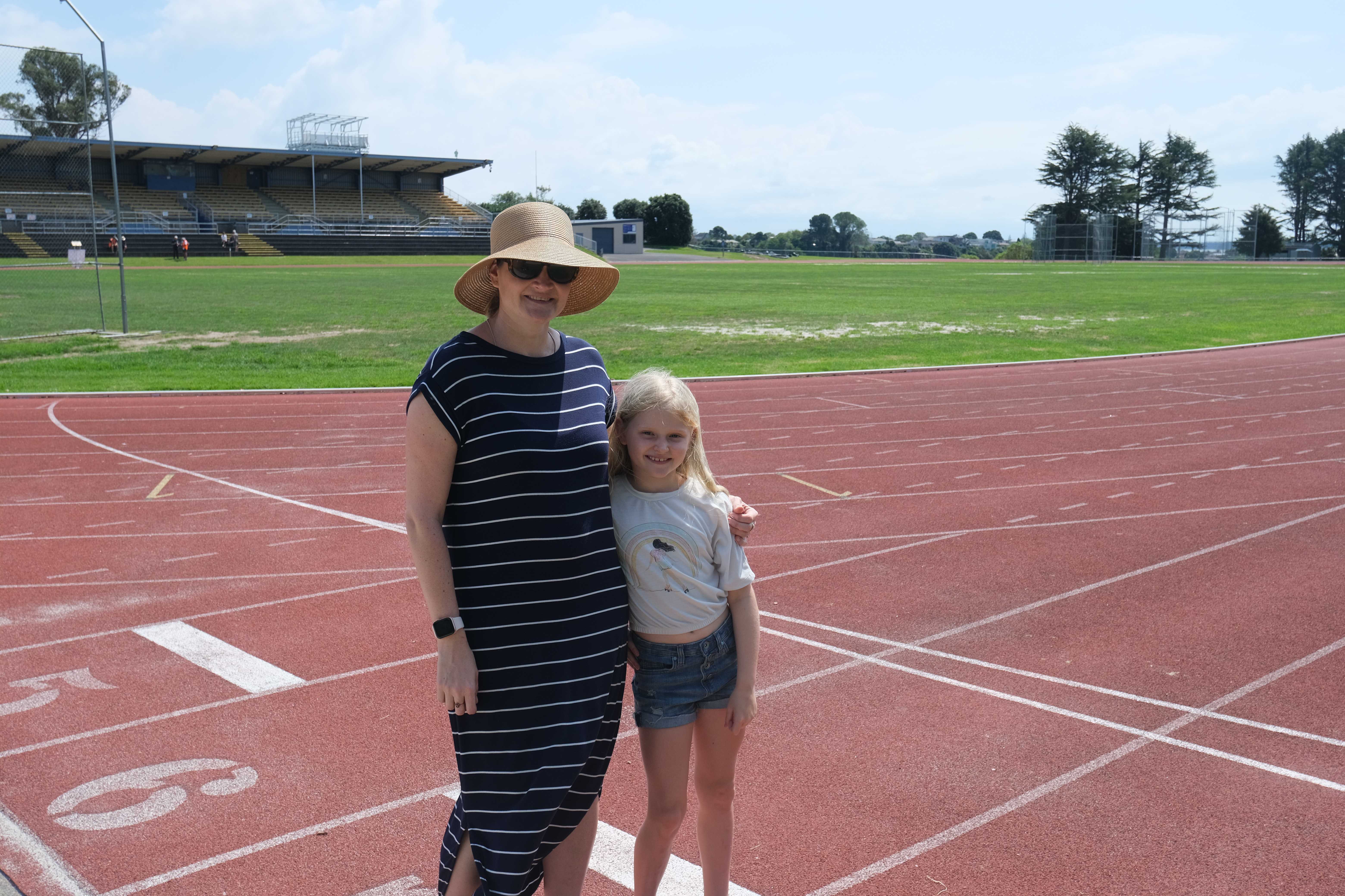 Tauranga mum Kelly Bek and her daughter Jessica, 8, said the athletics field at the Tauranga Domain was 