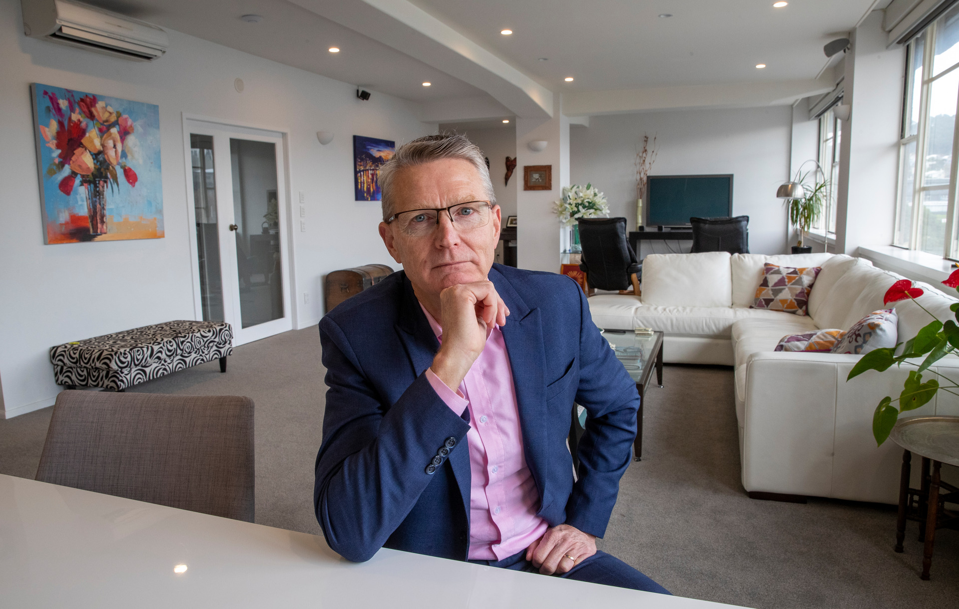 Grandstand apartment owner Michael Cummins doubts he'll be able to renew his insurance. Photo / Mark Mitchell 