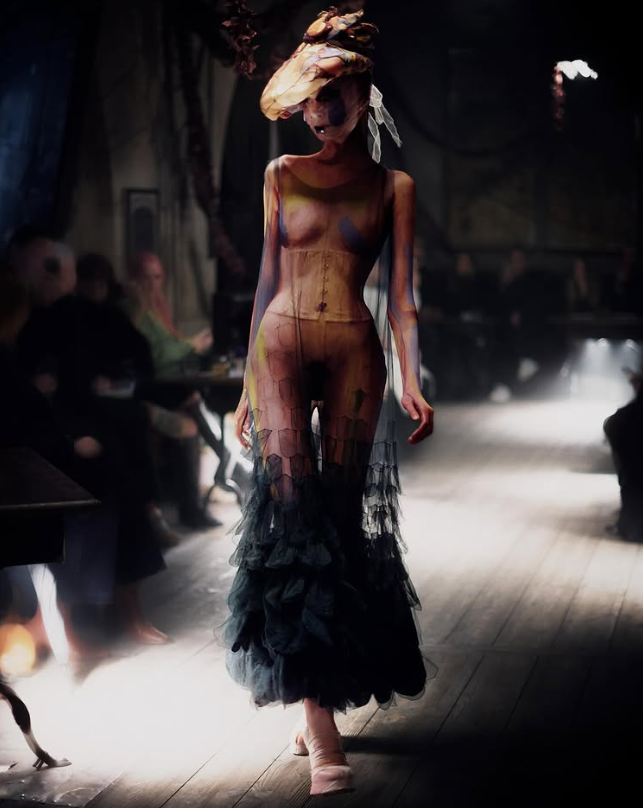 Model Rezi Simons walks in a show for John Galliano's Maison Margiela Artisanal 2024 Collection. Photo / Instagram