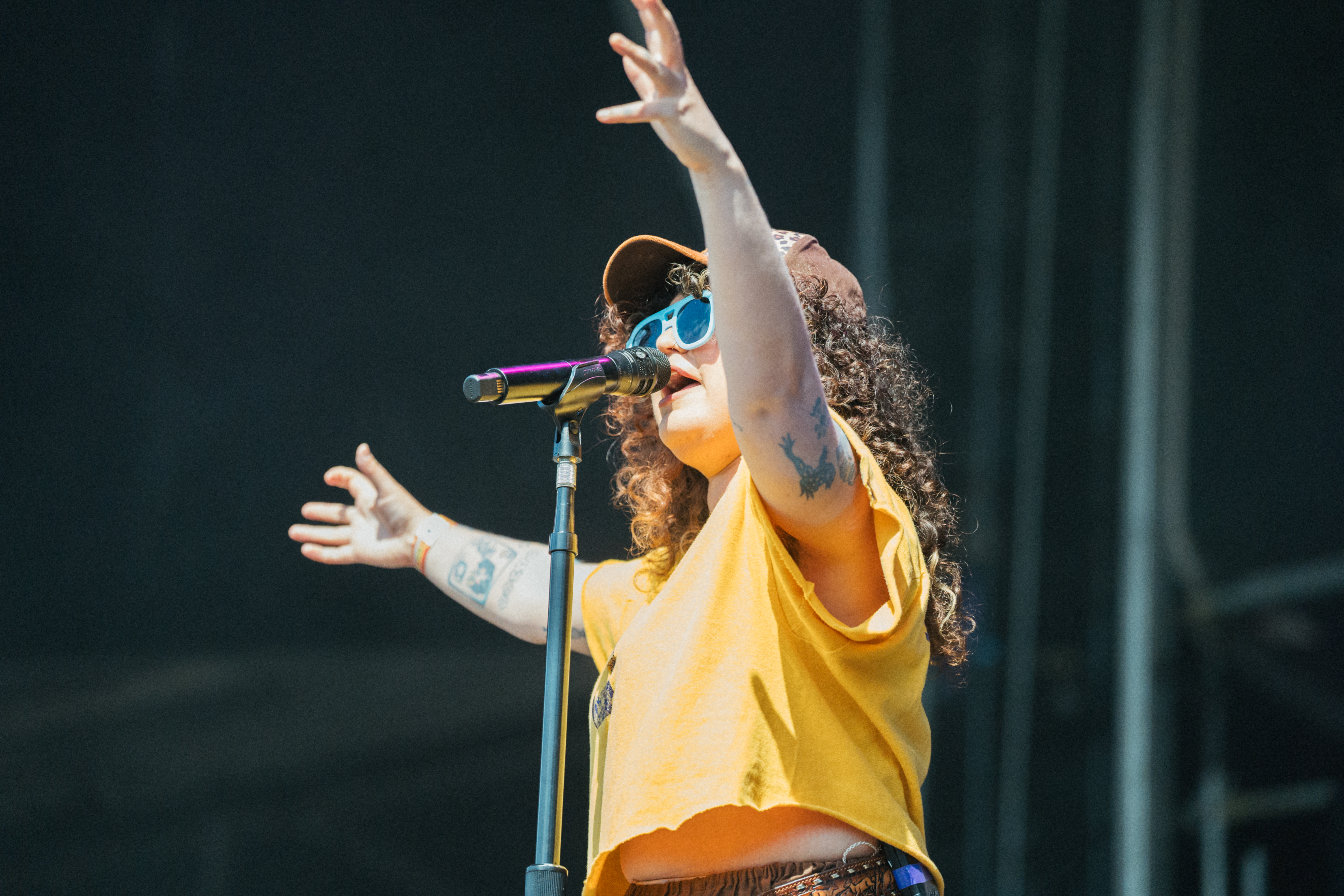 Remi Wolf gave the crowd a spiritual warm up with her high energy set. Photo / Carson Bluck