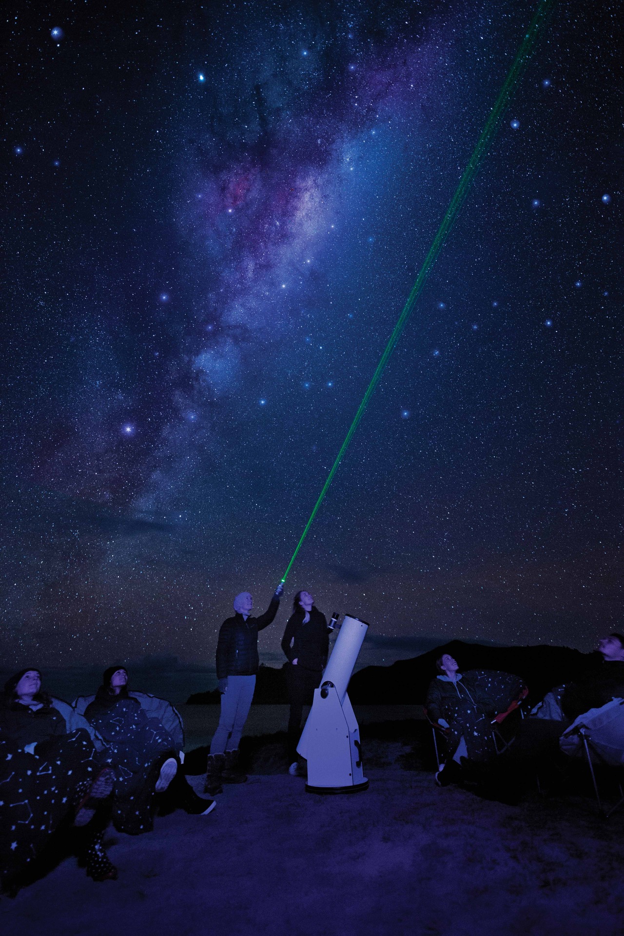 Stargazing with Good Heavens dark sky ambassadors in Great Barrier Island. Photo / Supplied