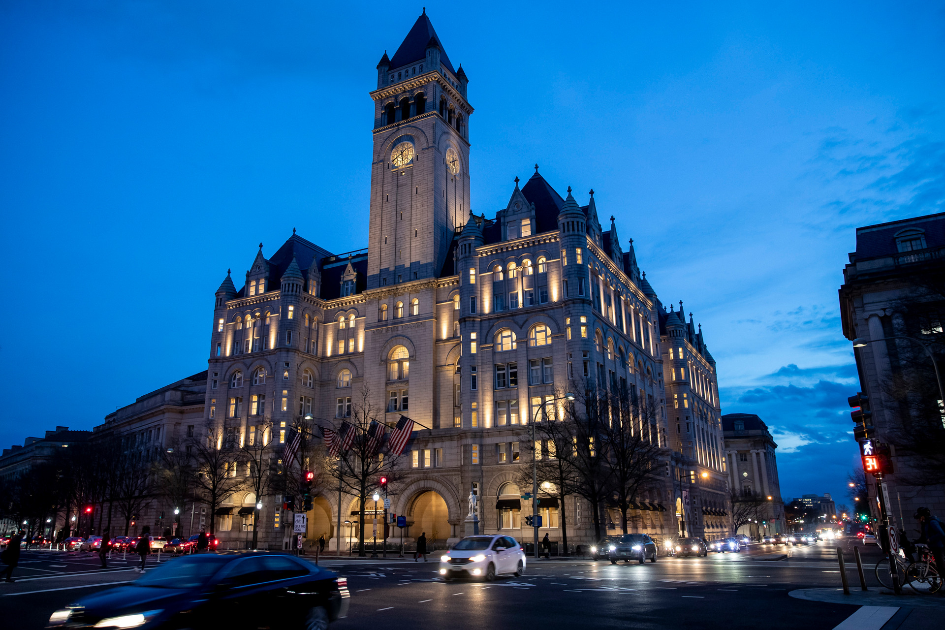 The Trump International Hotel in Washington DC has been sold out for weeks for Election Day, as well as the days before and after November 3. Photo / AP