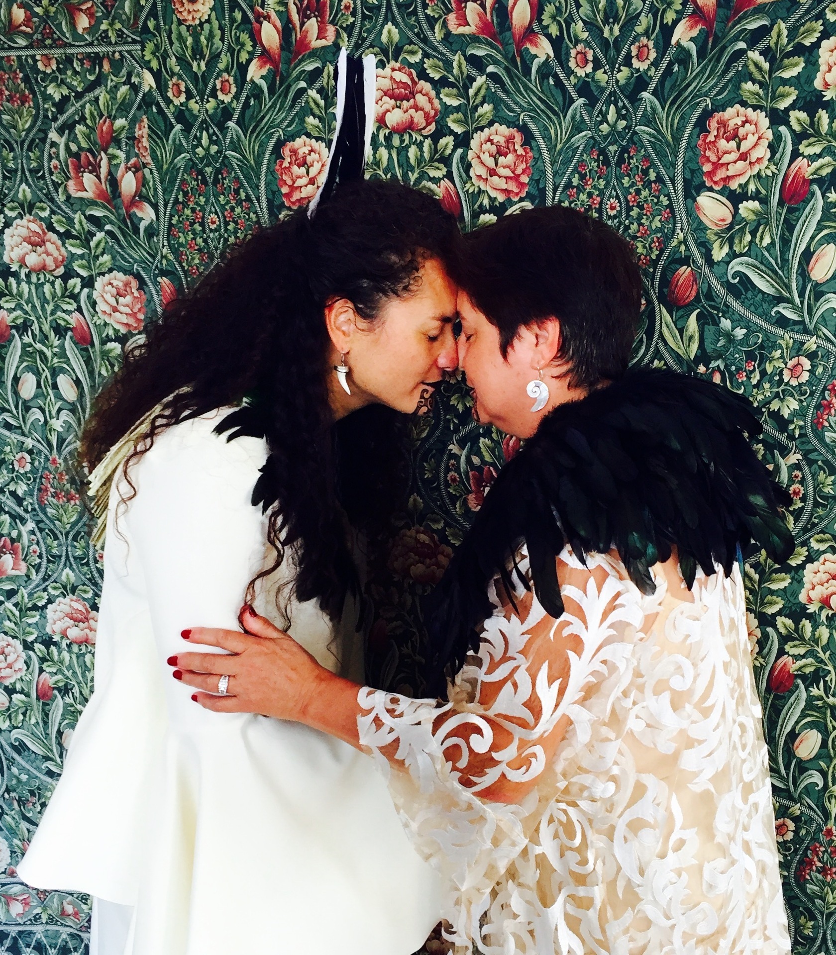 Louisa Wall and Prue Kapua got married at home in December 2015, five years after their civil union. Photo / Supplied