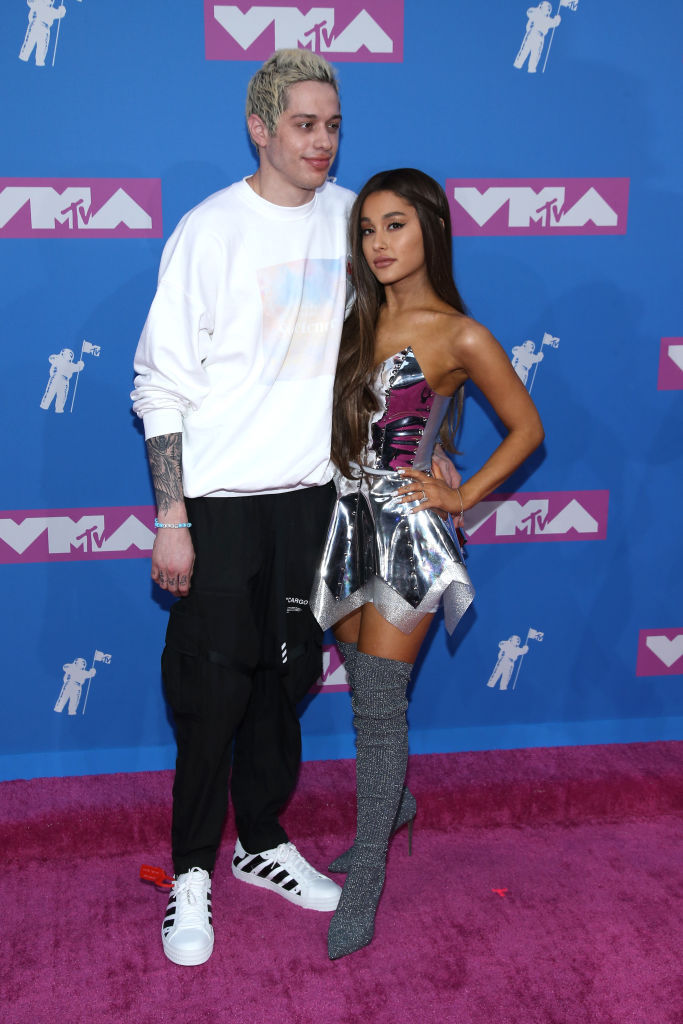 Pete Davidson and Ariana Grande attend the 2018 MTV Video Music Awards at Radio City Music Hall on August 20. Photo / Getty Images