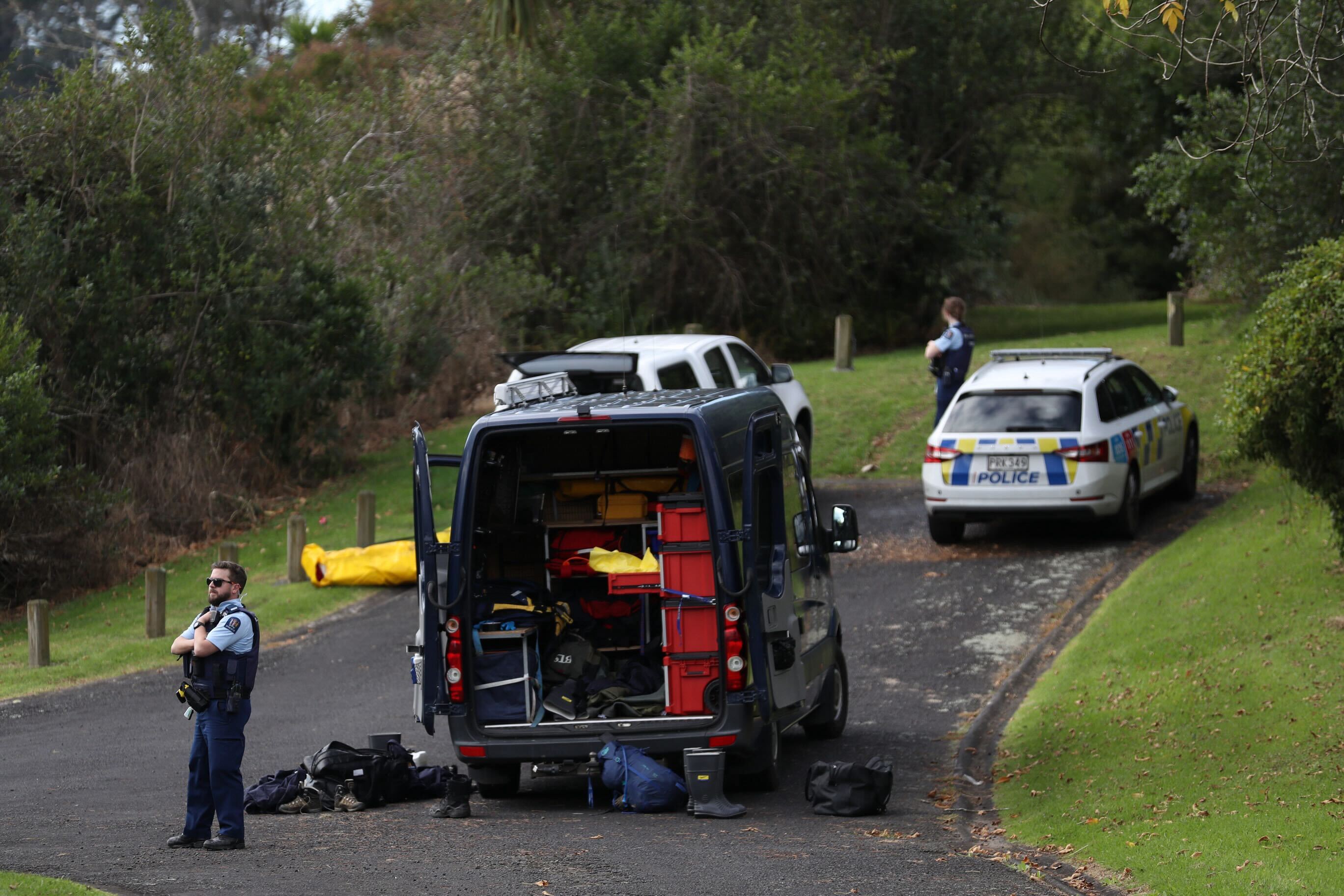A person has been found dead at a reserve off Bittern Place in the West Auckland suburb of Henderson. Photo / Hayden Woodward