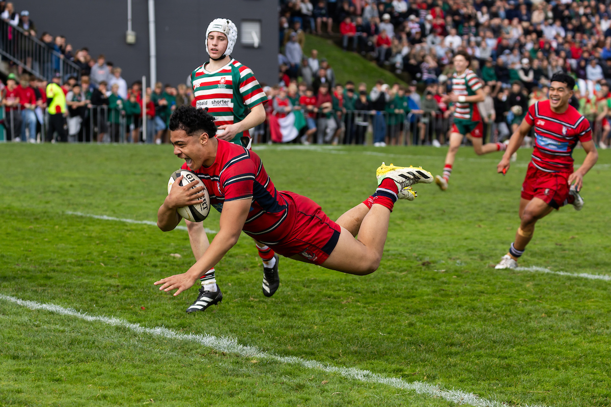Kelston captain Jarrel Tuaimalo-Vaega goes over for a try. Photo / Photosport