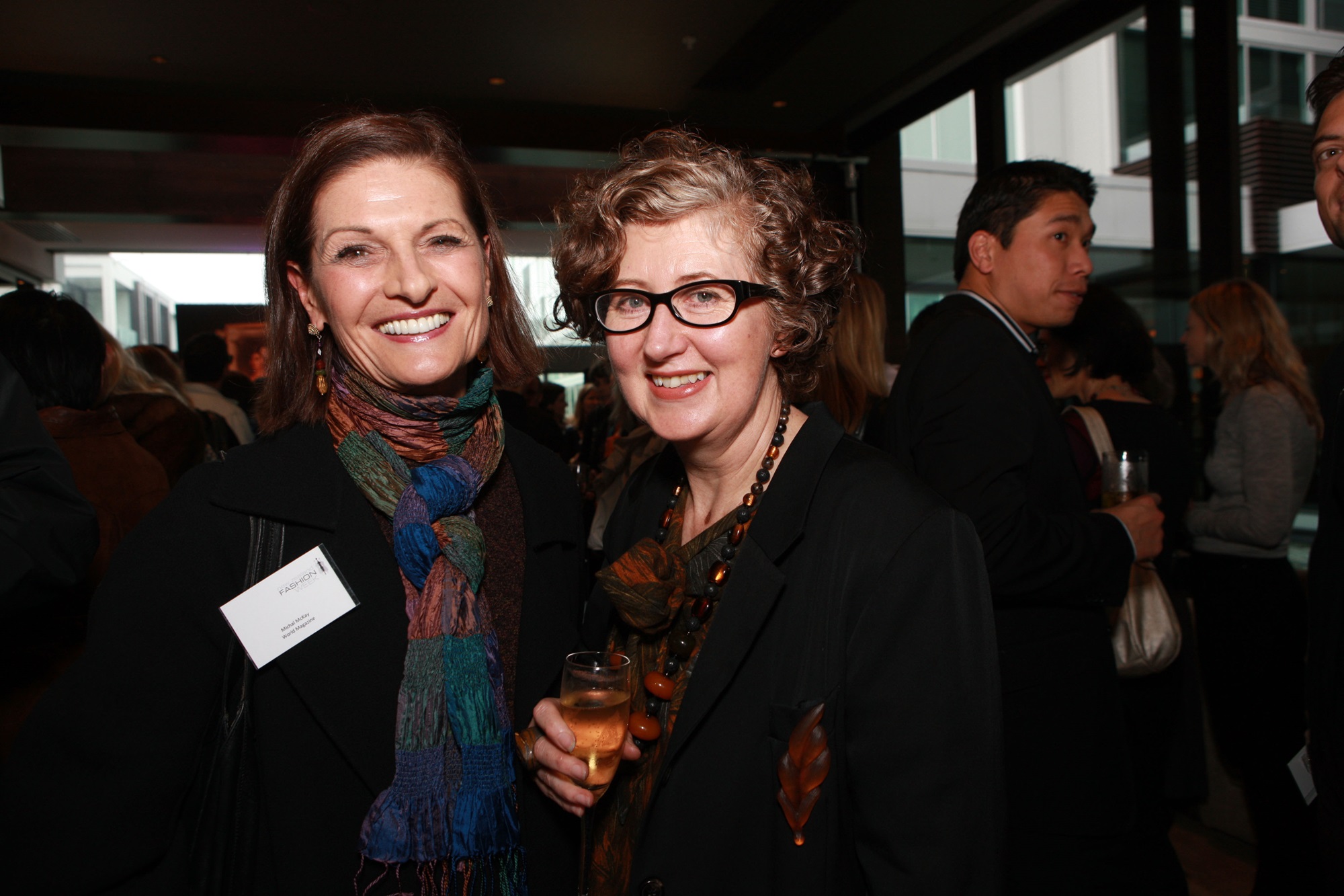 At the launch of New Zealand Fashion Week in 2010, Michal poses with fashion designer Liz Mitchell. Photo / Norrie Montgomery