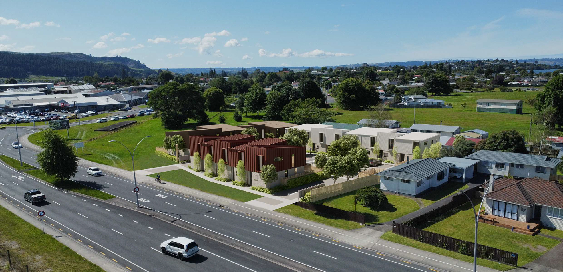 An artist's impression of what the new homes on Lake Rd will look like. 