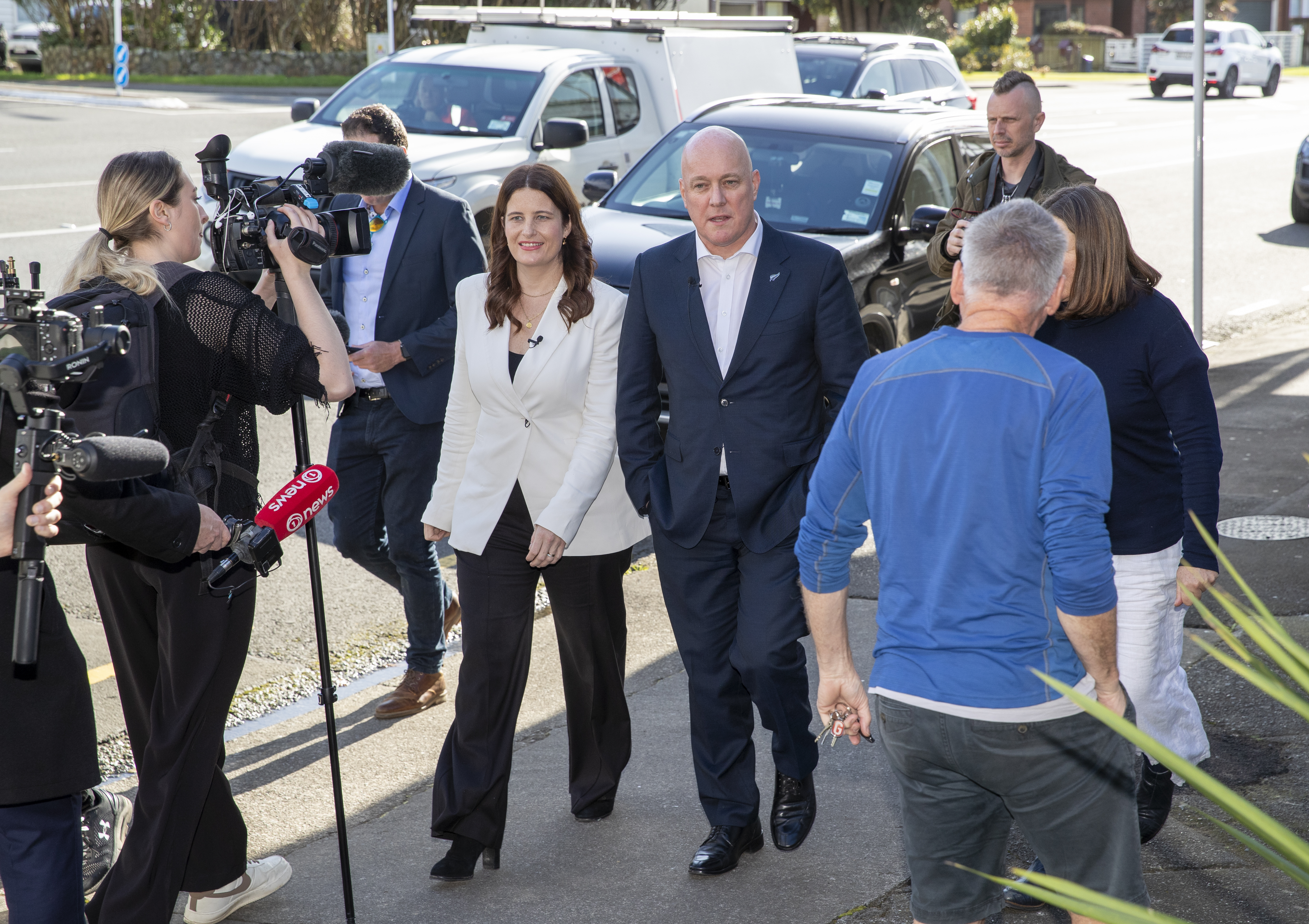 National leader Christopher Luxon and deputy leader Nicola Willis in campaign mode in the Ōhāriu electorate. Photo / Mark Mitchell