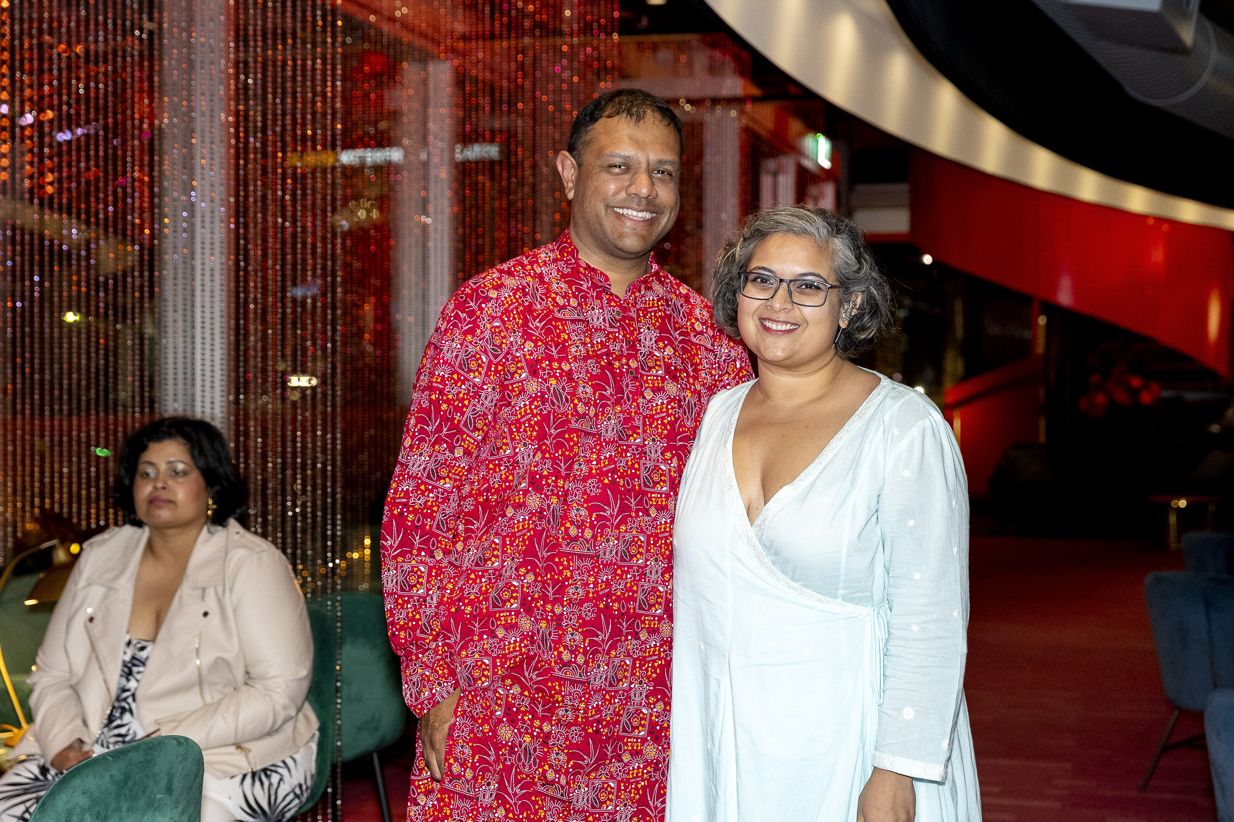 Sandeep Jeram (left) and Sananda Chatterjee (right) at the Mixtape for Maladies opening at ASB Waterfront Theatre on Friday, March 7. Photo / Ida Larsson