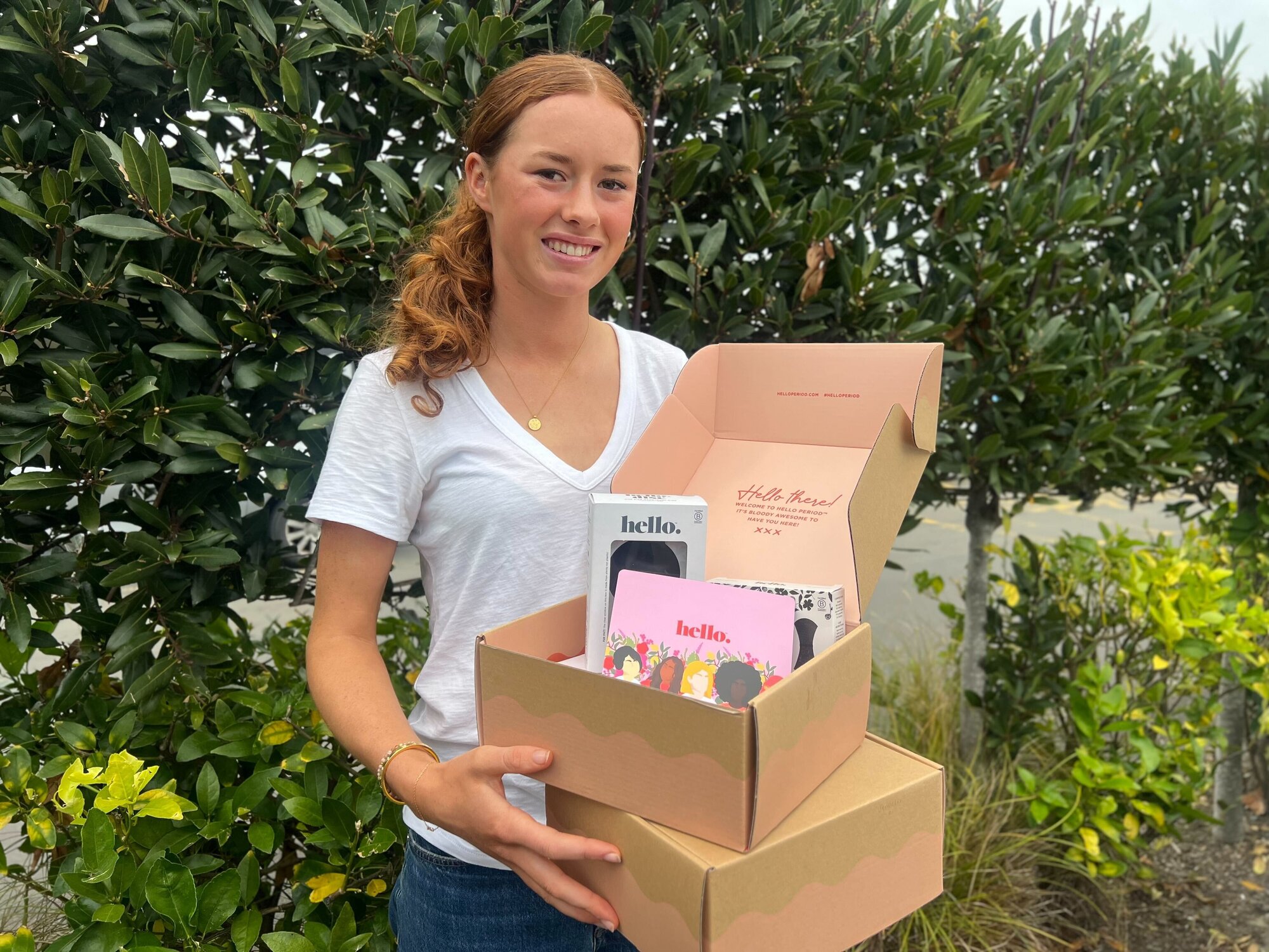 Phoebe Driscoll, who grew up in Havelock North, has helped collect more than $11,000 in sustainable period products for 573 girls, diverting 1.2 million products from landfill. Photo / Rafaella Melo
