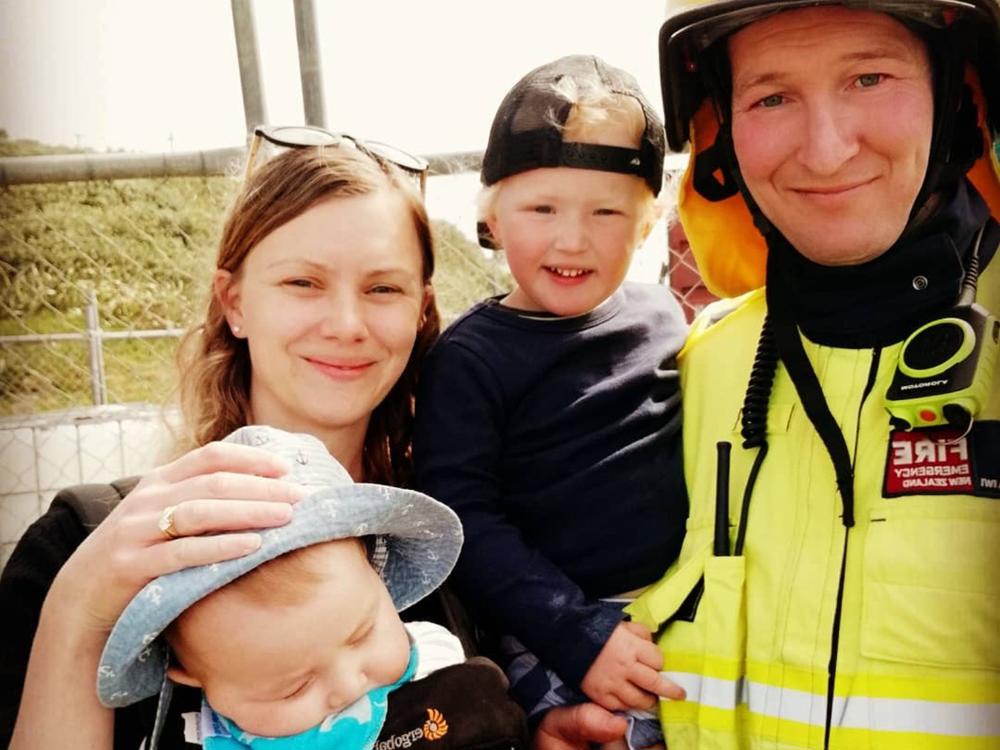 Volunteer firefighter Craig Stevens is survived by his wife Lucy and two children Kauri, 6, and Tai, 4. Photo / Supplied