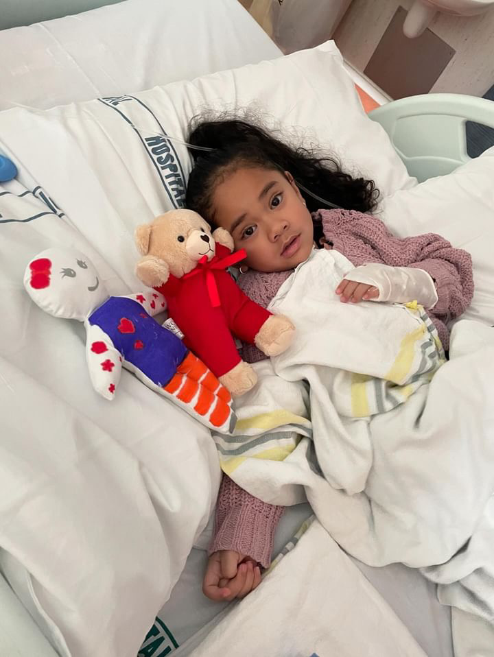 Natalia Lui, 4, spent a month in hospital after being diagnosed with rheumatic heart disease.